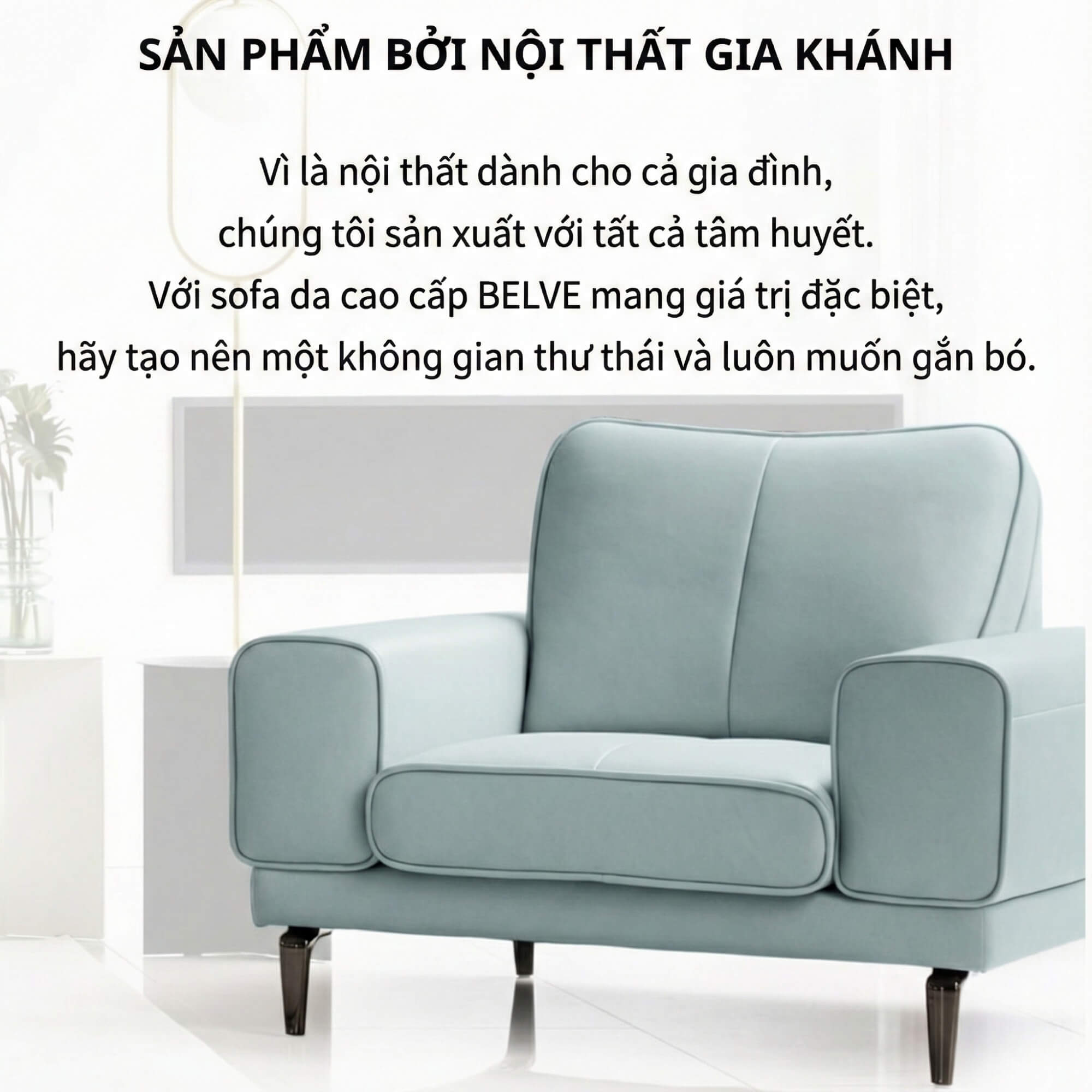 Sofa BELVE - Sofa Da Đơn Trẻ Trung Thư Giãn Sau Ngày Dài 