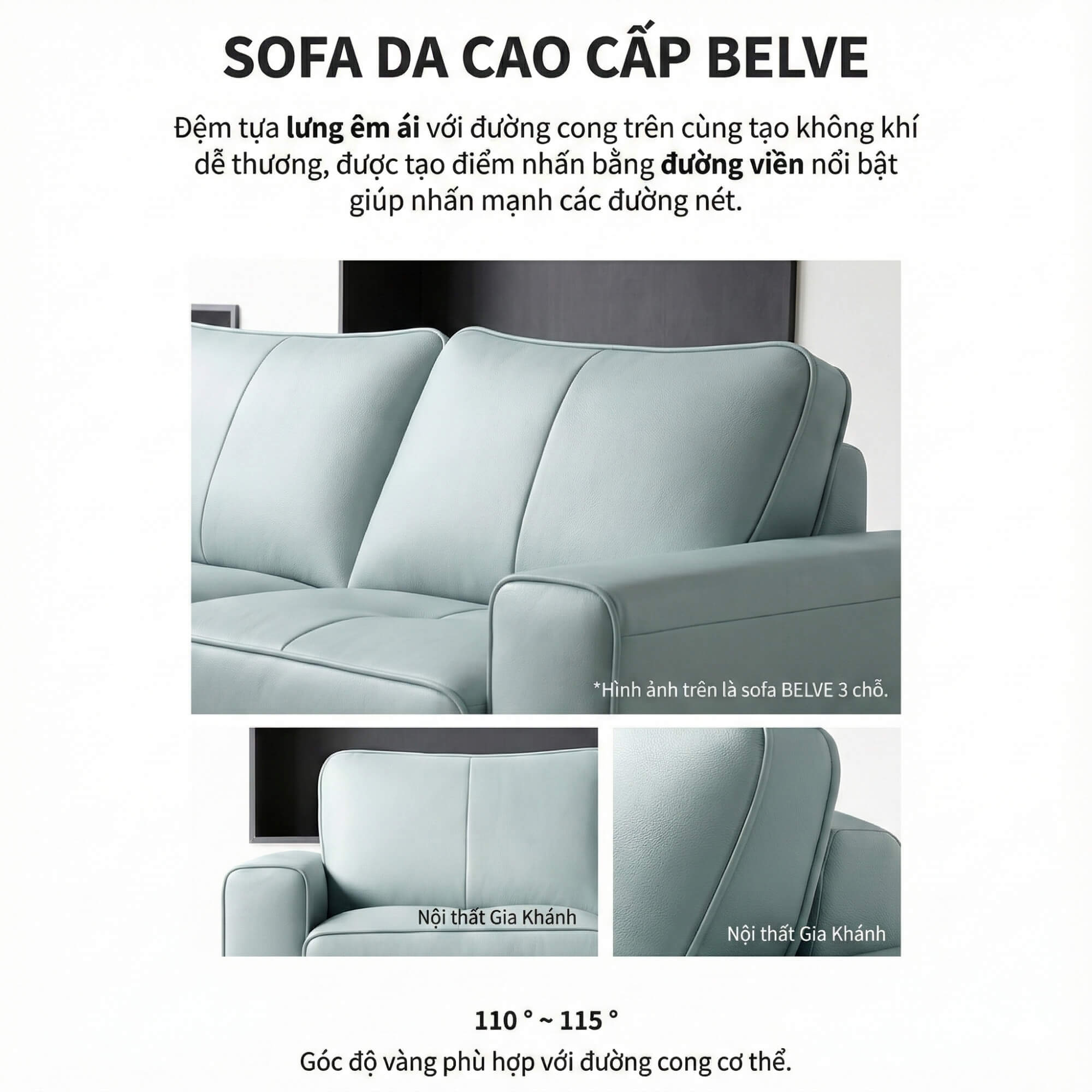Sofa BELVE - Sofa Da Đơn Trẻ Trung Thư Giãn Sau Ngày Dài 