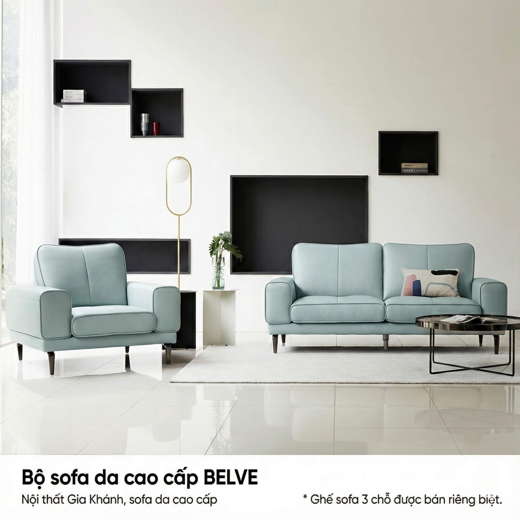 Sofa BELVE - Sofa Da Đơn Trẻ Trung Thư Giãn Sau Ngày Dài 