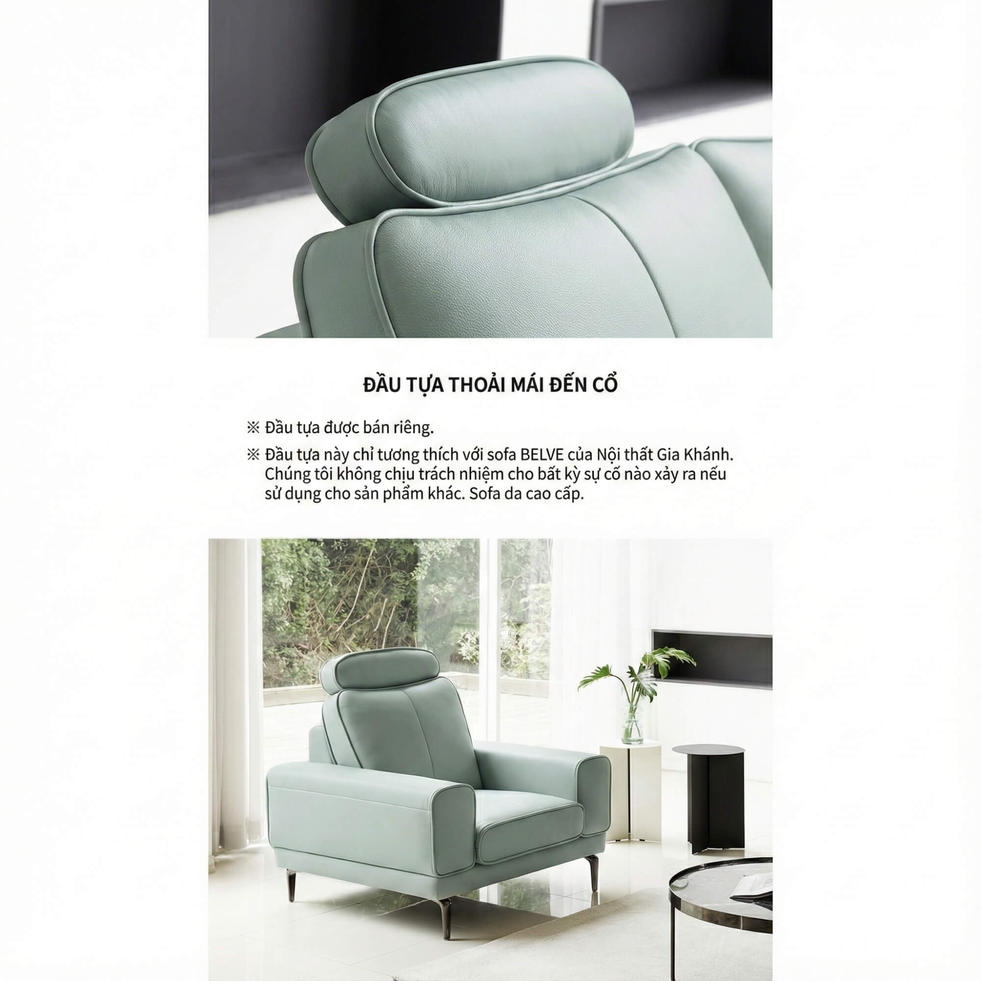 Sofa BELVE - Sofa Da Đơn Trẻ Trung Thư Giãn Sau Ngày Dài 