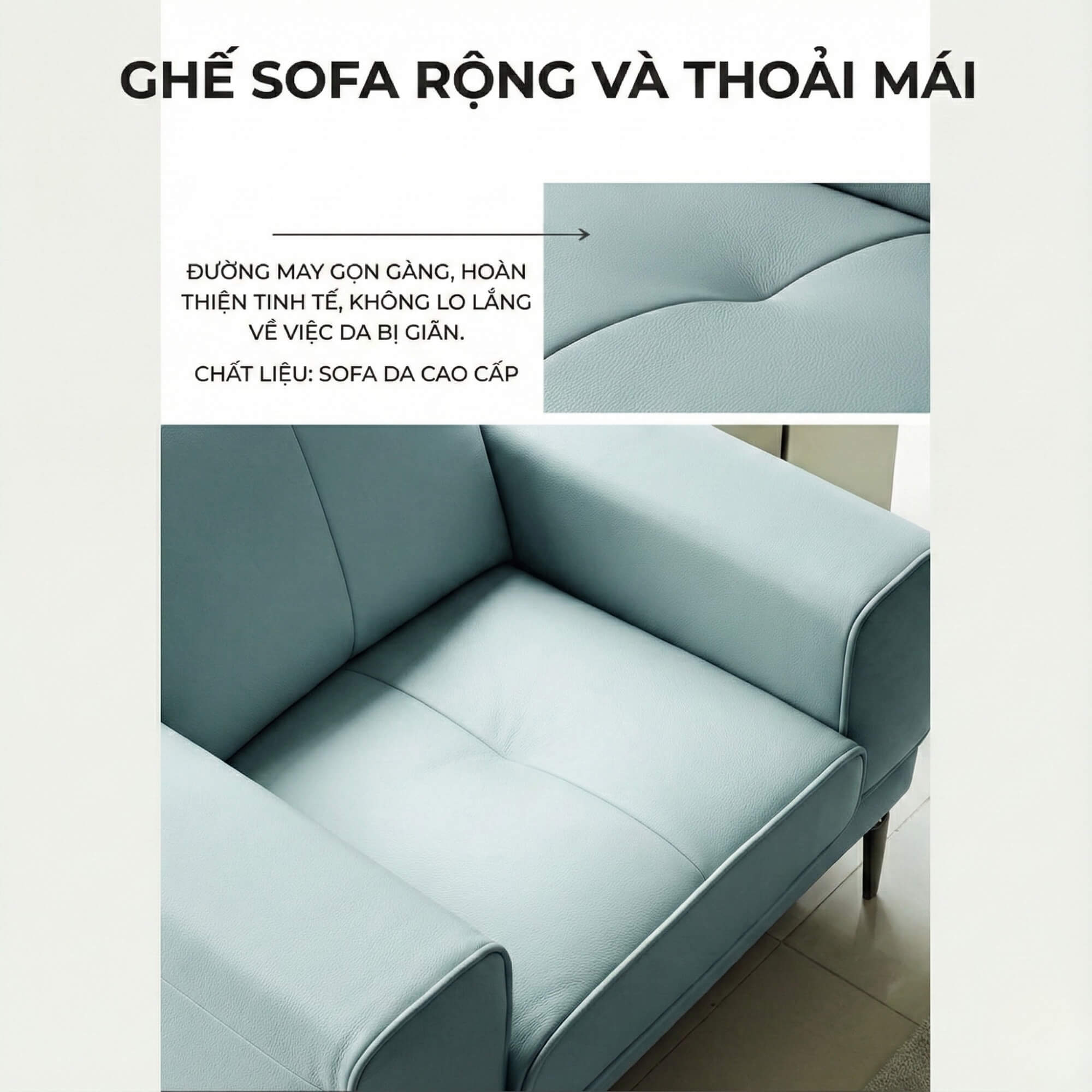 Sofa BELVE - Sofa Da Đơn Trẻ Trung Thư Giãn Sau Ngày Dài 