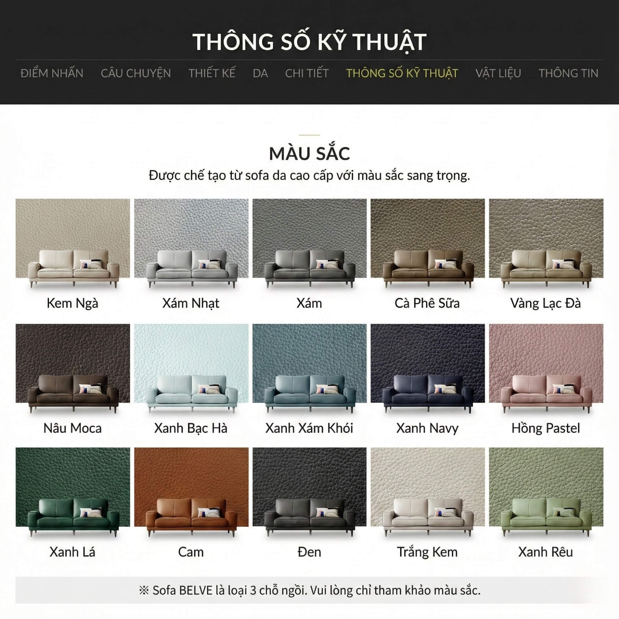 Sofa BELVE - Sofa Da Đơn Trẻ Trung Thư Giãn Sau Ngày Dài 