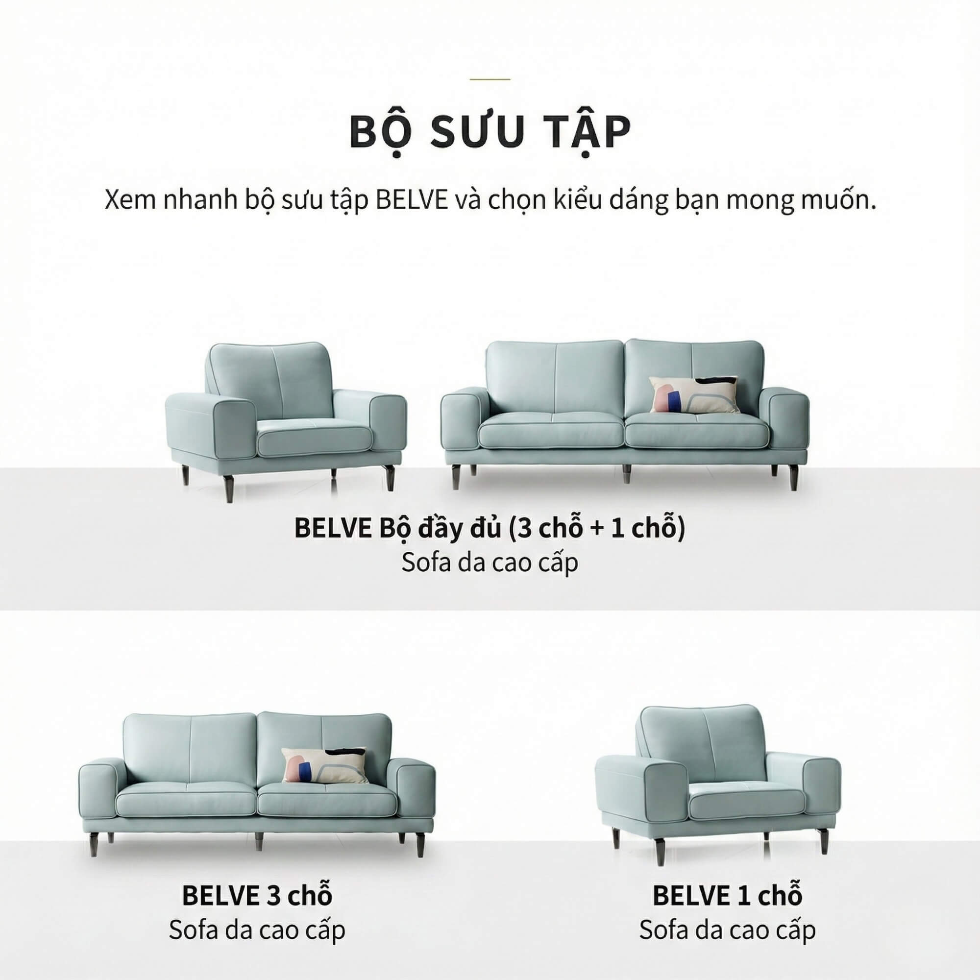 Sofa BELVE - Sofa Da Đơn Trẻ Trung Thư Giãn Sau Ngày Dài