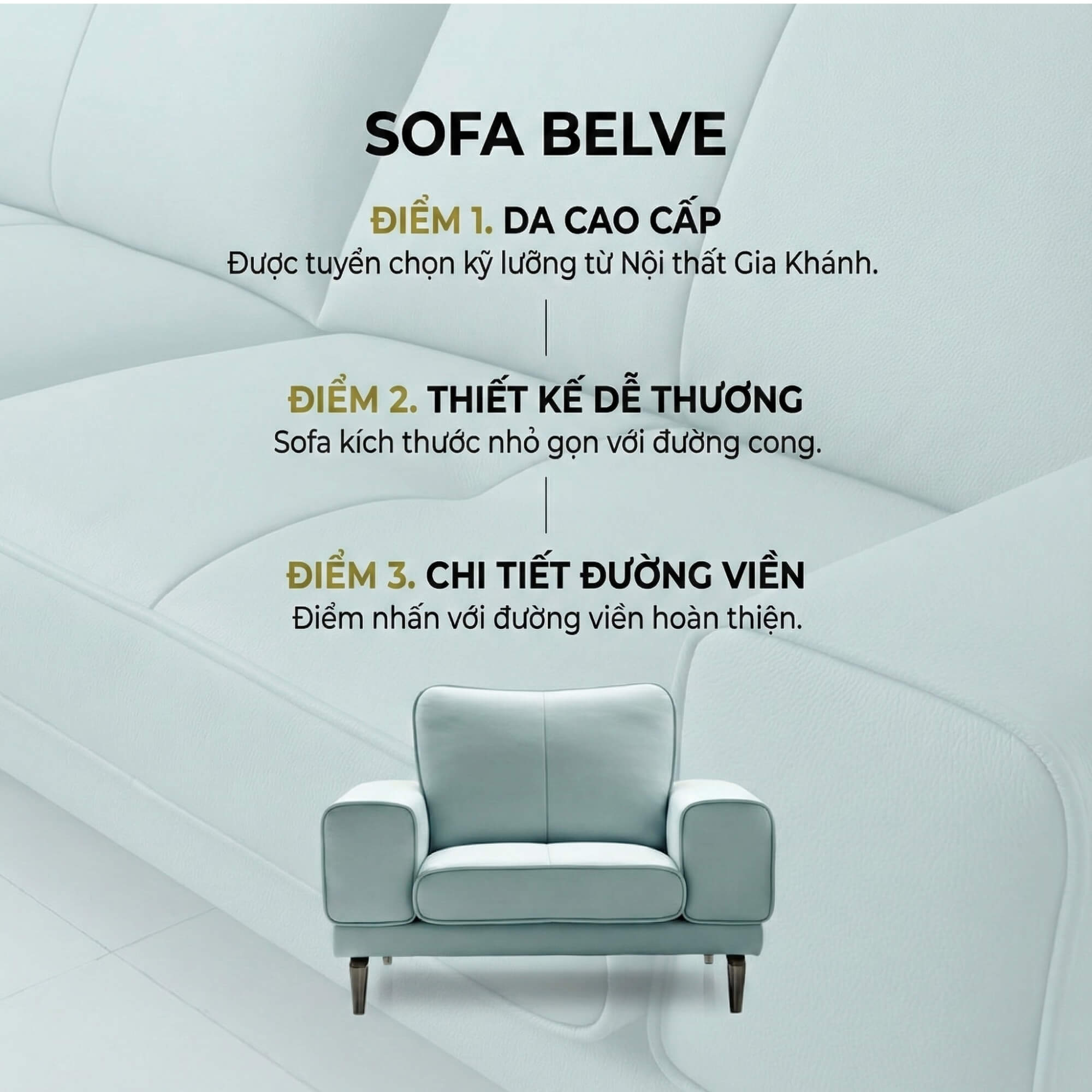 Sofa BELVE - Sofa Da Đơn Trẻ Trung Thư Giãn Sau Ngày Dài 