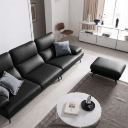Sofa BENEDICT - Sofa Băng 4 Chỗ Bọc Da Với Tay Điều Chỉnh Thông Minh