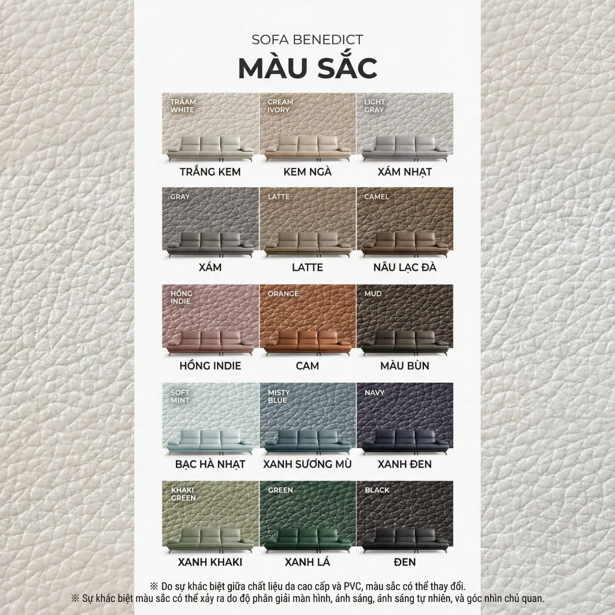 Sofa BENEDICT - Sofa Băng 4 Chỗ Bọc Da Với Tay Điều Chỉnh Thông Minh