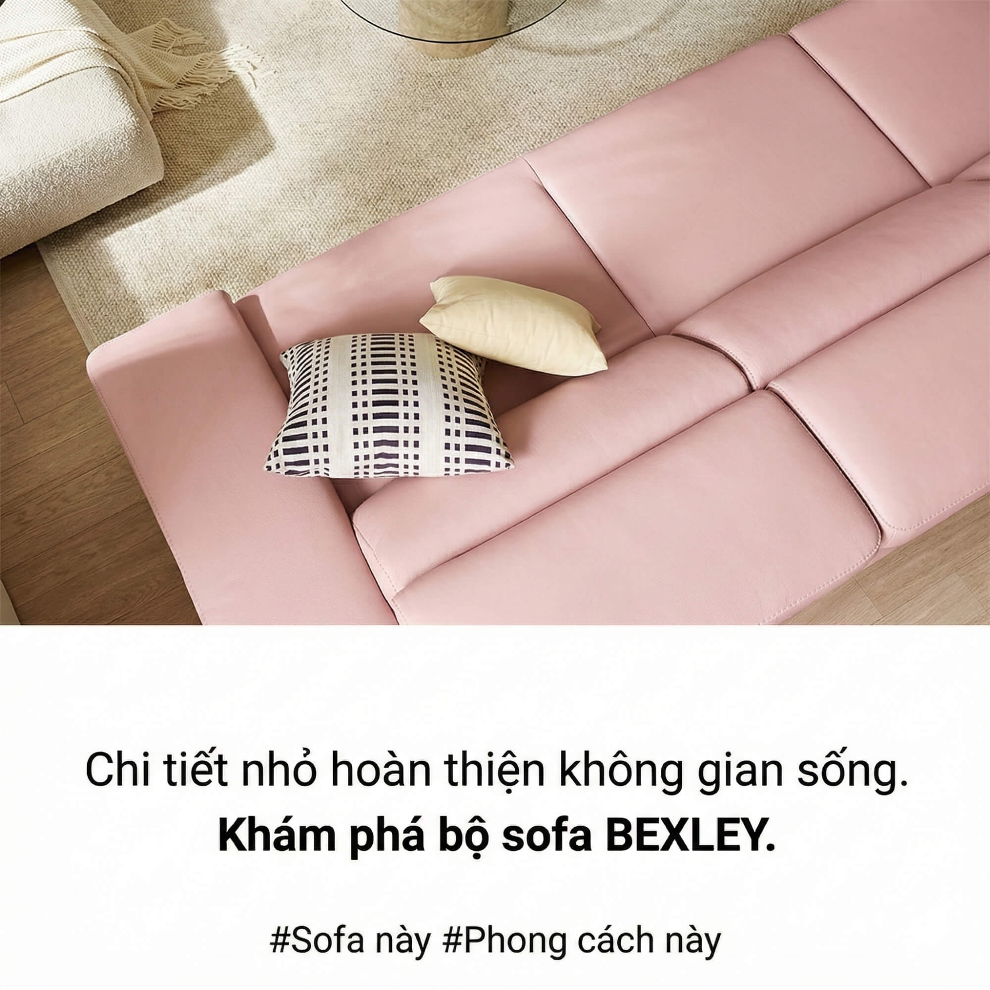 Sofa BEXLEY – Sofa Da 4 Chỗ Hiện Đại Thiết Kế Tựa Đầu Thông Minh Đẳng Cấp