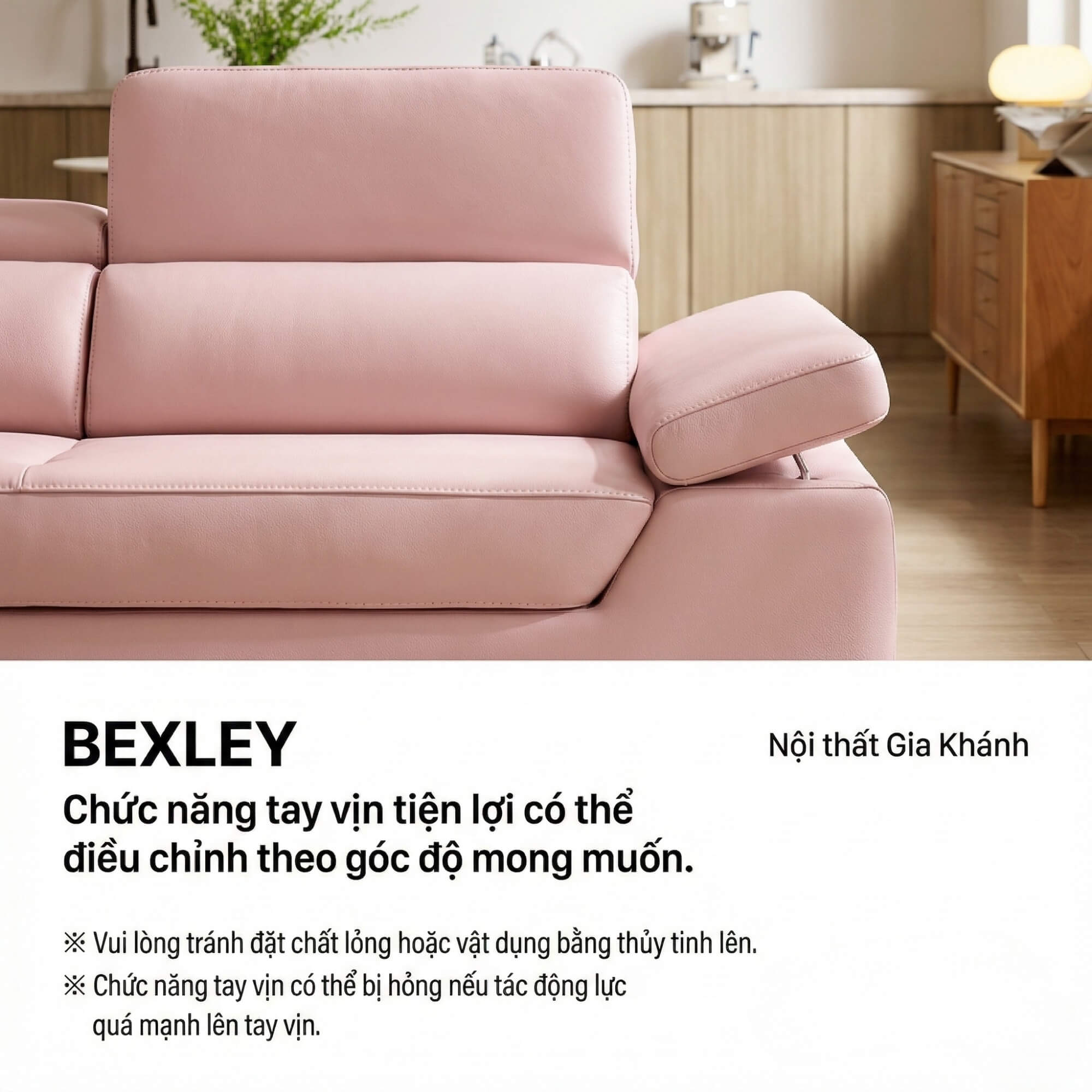 Sofa BEXLEY – Sofa Da 4 Chỗ Hiện Đại Thiết Kế Tựa Đầu Thông Minh Đẳng Cấp
