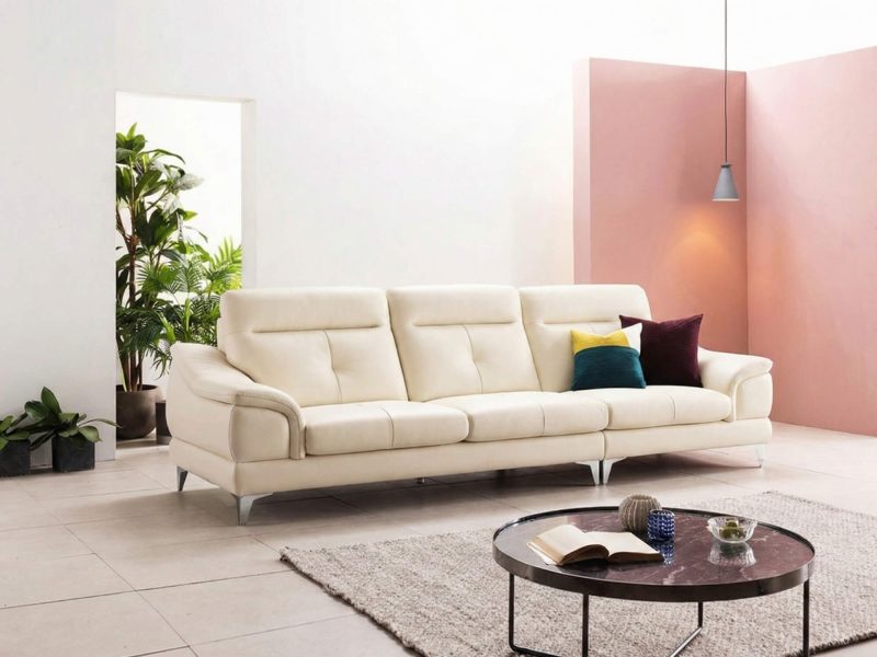 Sofa BLUEPRINT - Sofa Băng Bọc Da Bắc Âu Thiết Kế Tối Giản Tinh Tế