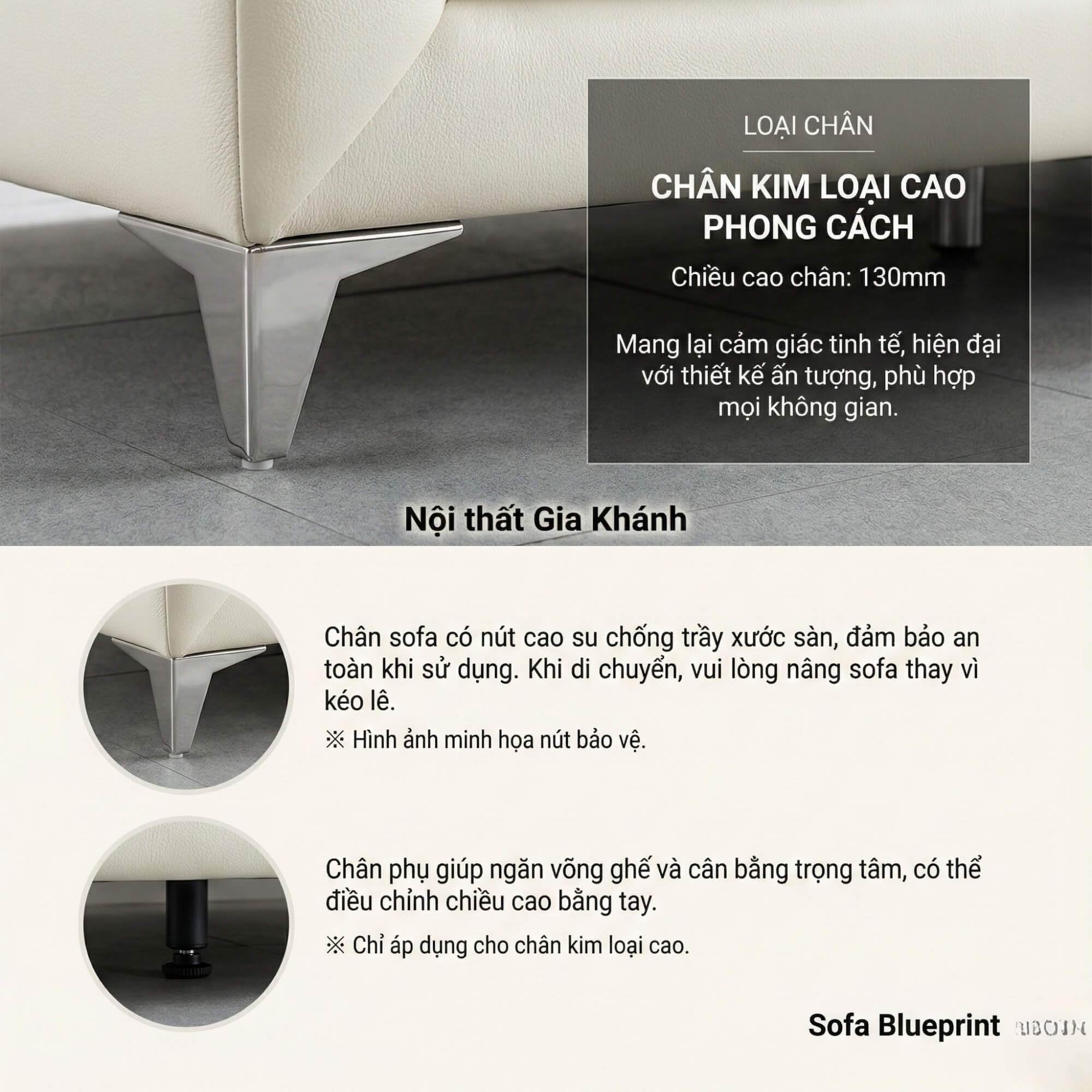 Sofa BLUEPRINT - Sofa Băng Bọc Da Bắc Âu Thiết Kế Tối Giản Tinh Tế