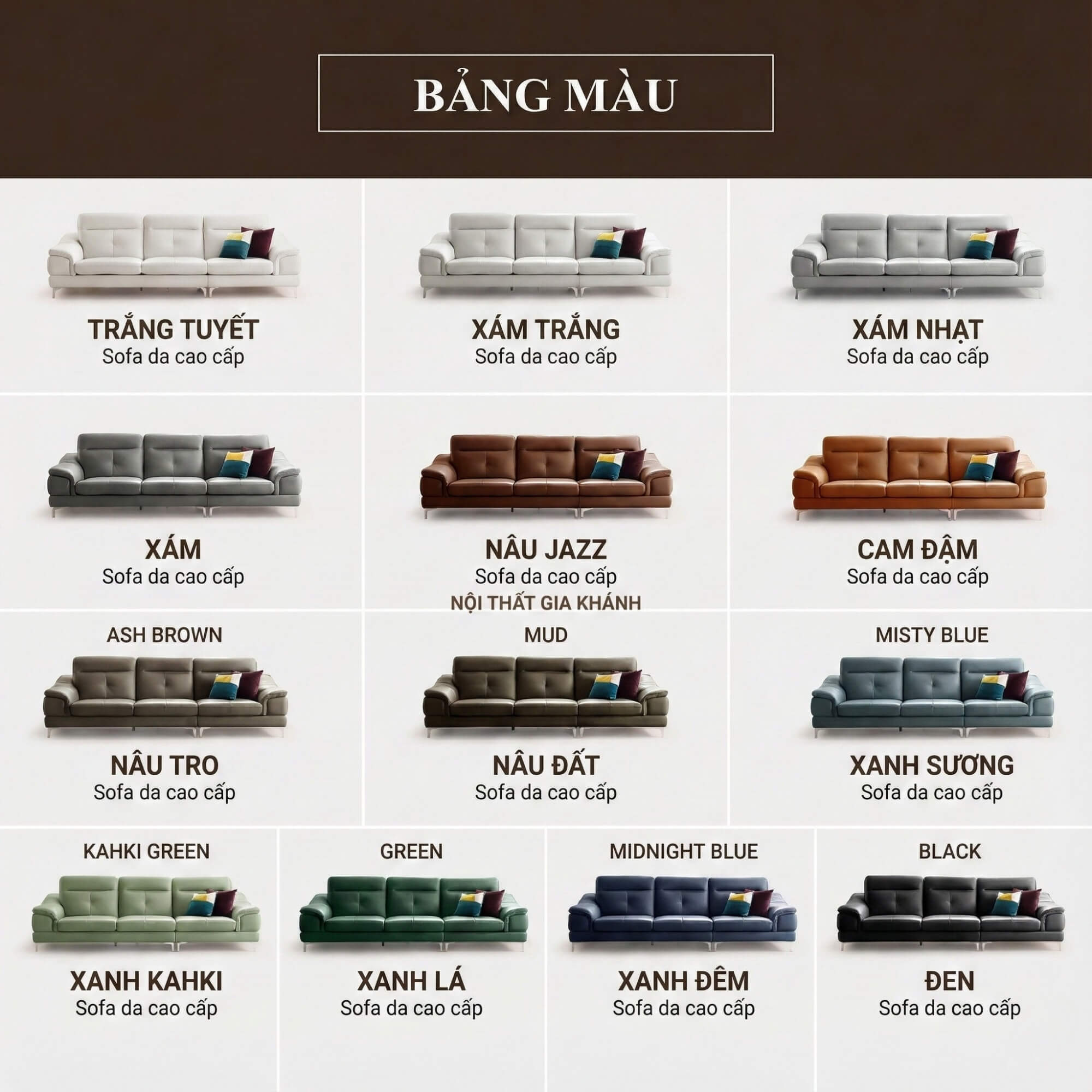 Sofa BLUEPRINT - Sofa Băng Bọc Da Bắc Âu Thiết Kế Tối Giản Tinh Tế