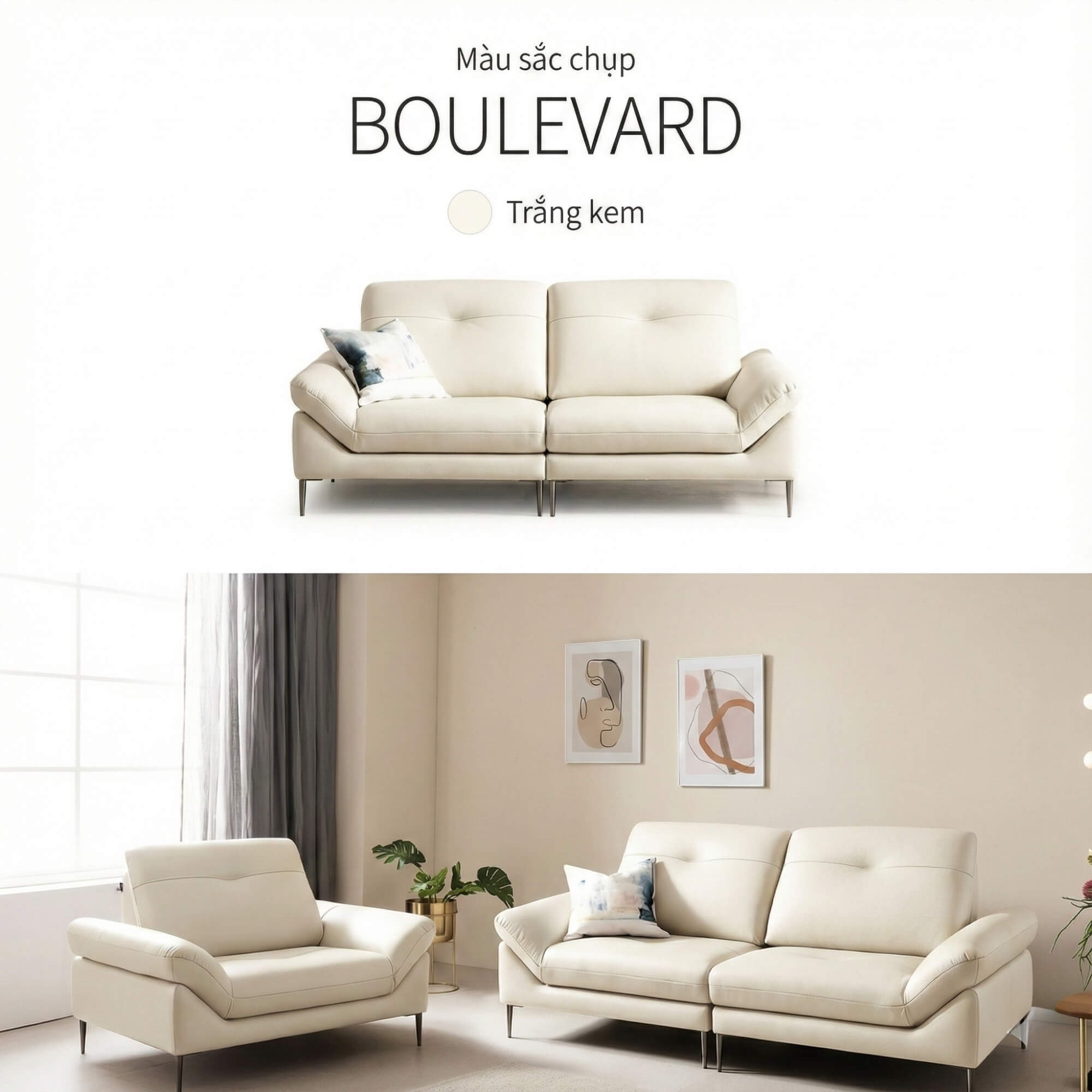 Sofa Boulevard – Bộ Sofa Hiện Đại Bọc Da Cao Cấp Mô-đun Tự Do