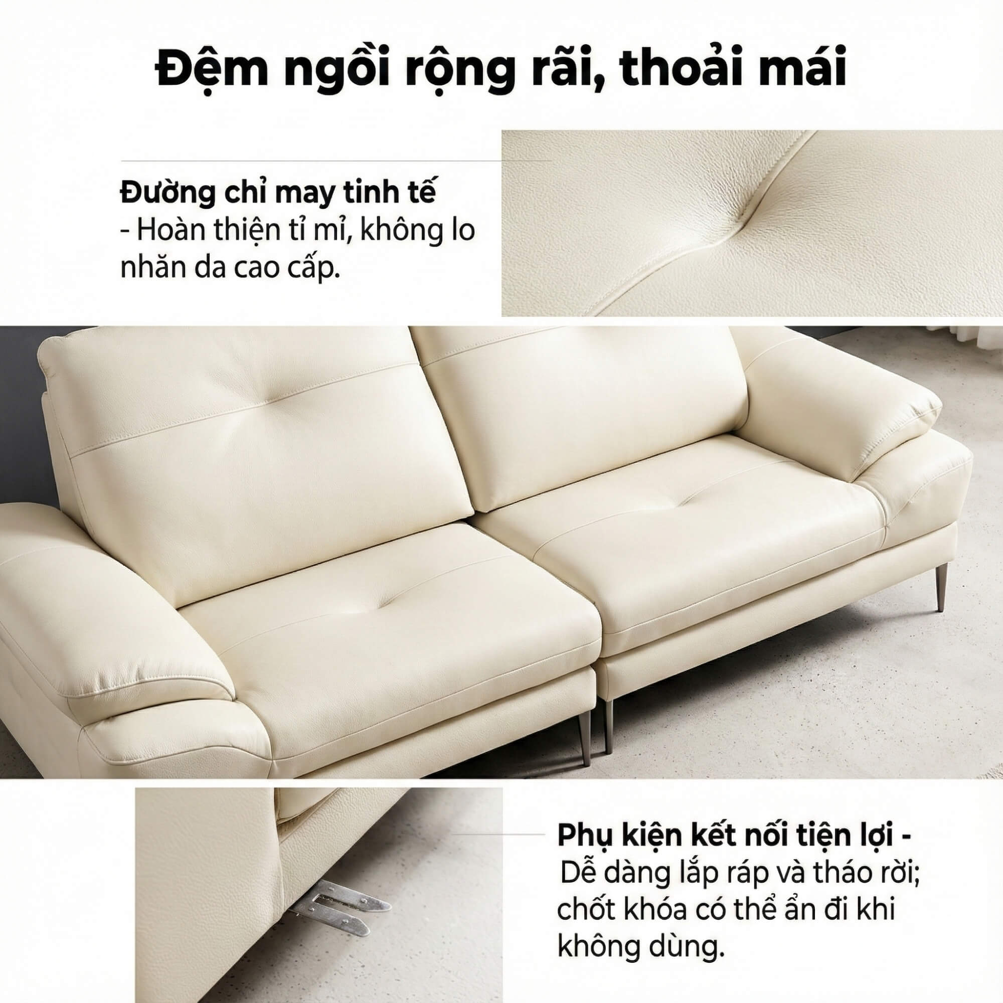 Sofa Boulevard – Bộ Sofa Hiện Đại Bọc Da Cao Cấp Mô-đun Tự Do