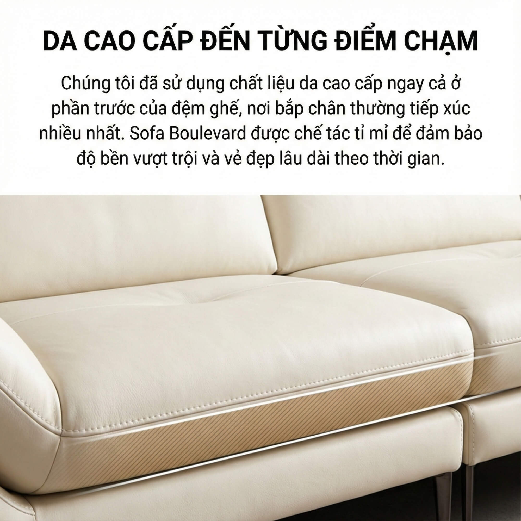 Sofa Boulevard – Bộ Sofa Hiện Đại Bọc Da Cao Cấp Mô-đun Tự Do