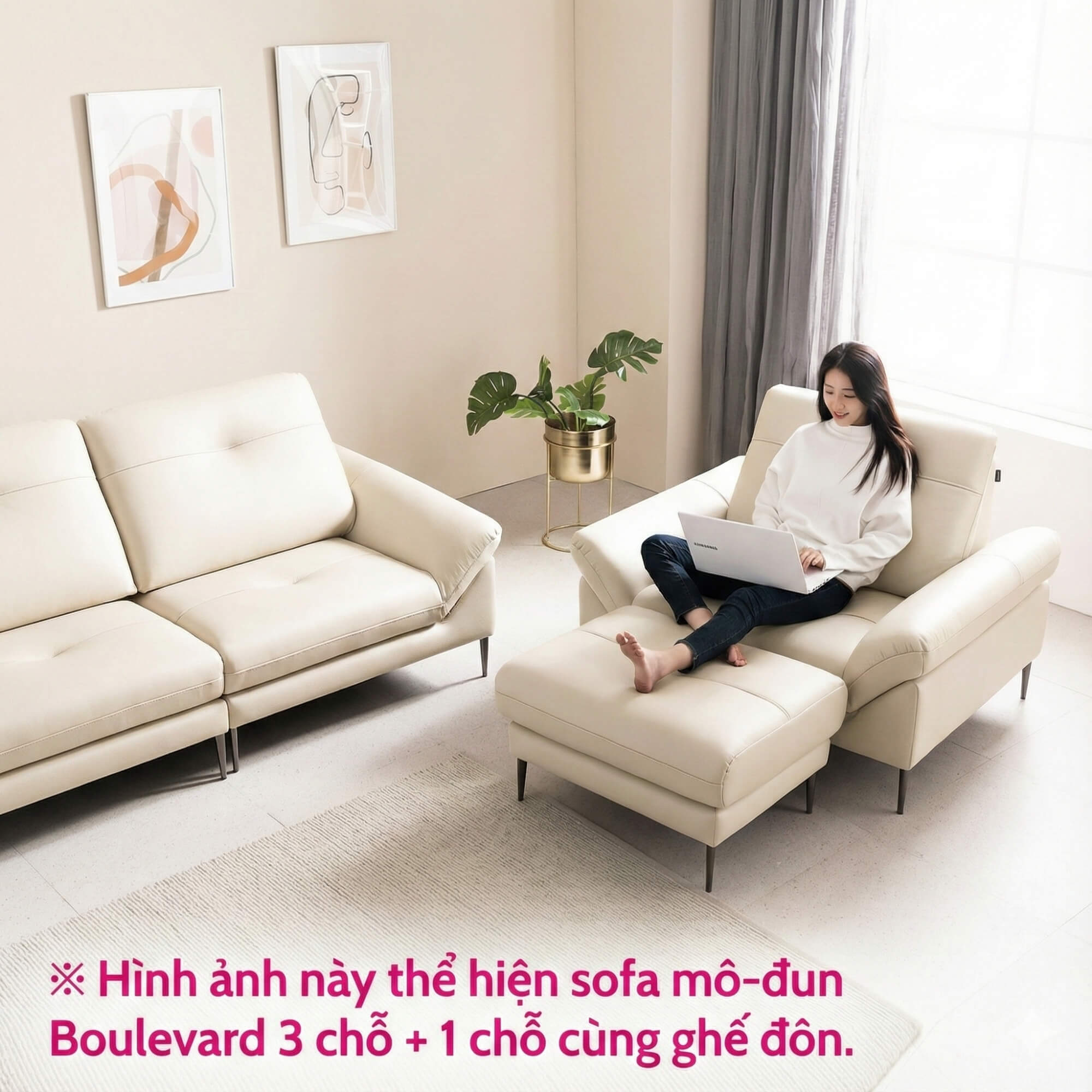 Sofa Boulevard – Bộ Sofa Hiện Đại Bọc Da Cao Cấp Mô-đun Tự Do