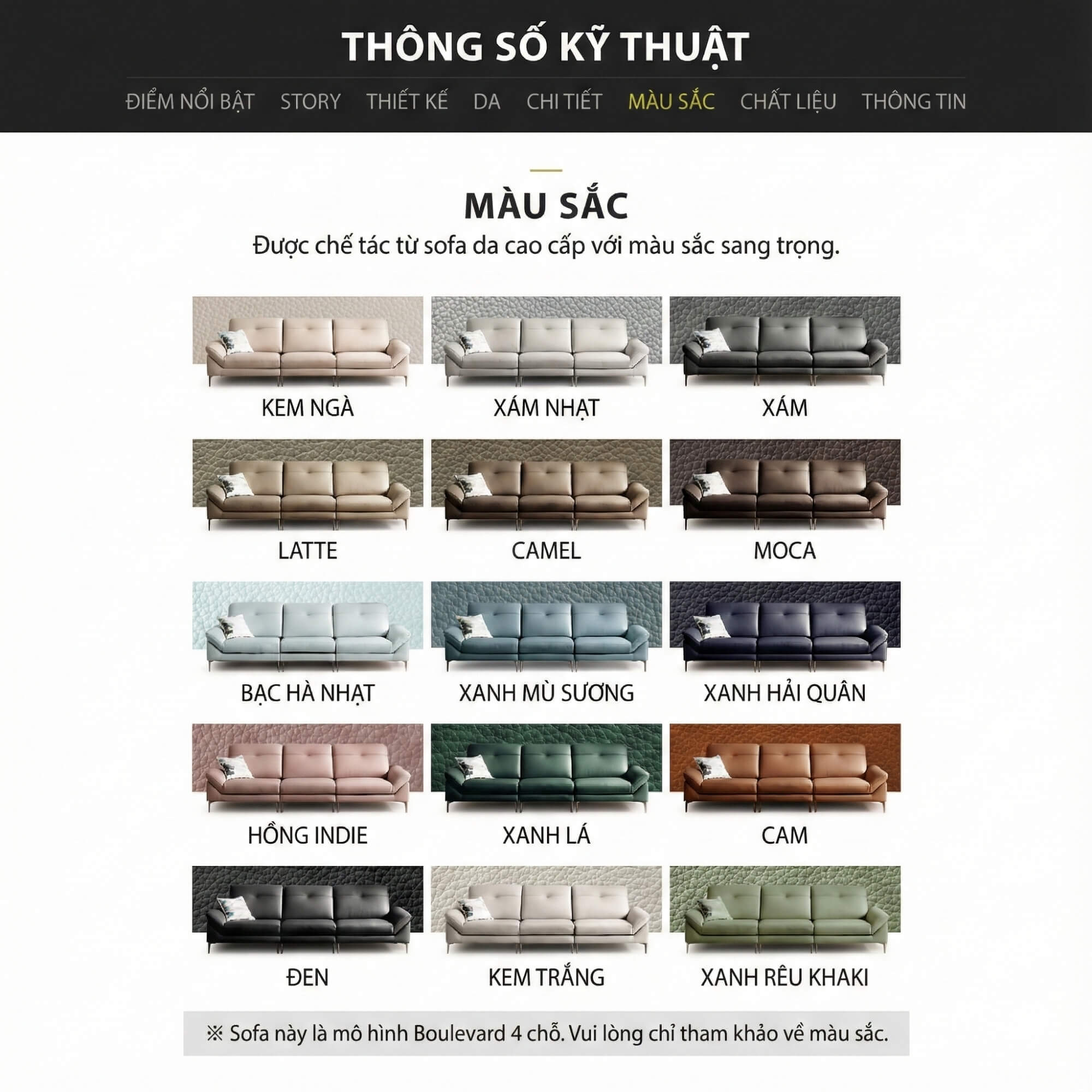 Sofa Boulevard – Bộ Sofa Hiện Đại Bọc Da Cao Cấp Mô-đun Tự Do