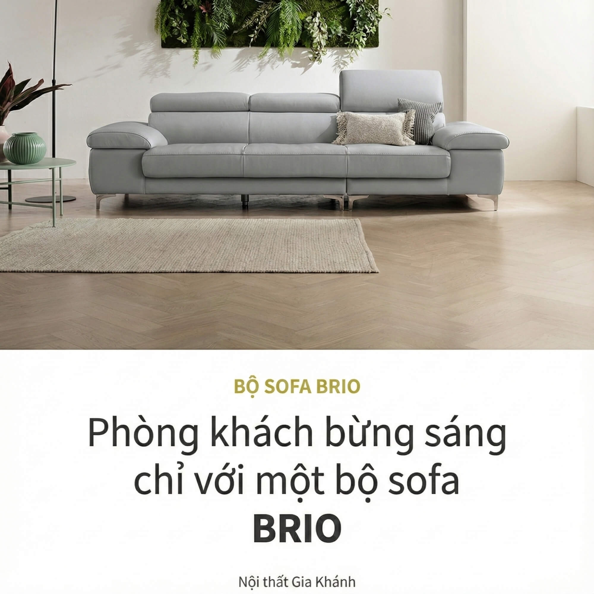 Sofa BRIO – Sofa Da Dáng Văng Hiện Đại Đa Chức Năng Tựa Đầu Điều Chỉnh