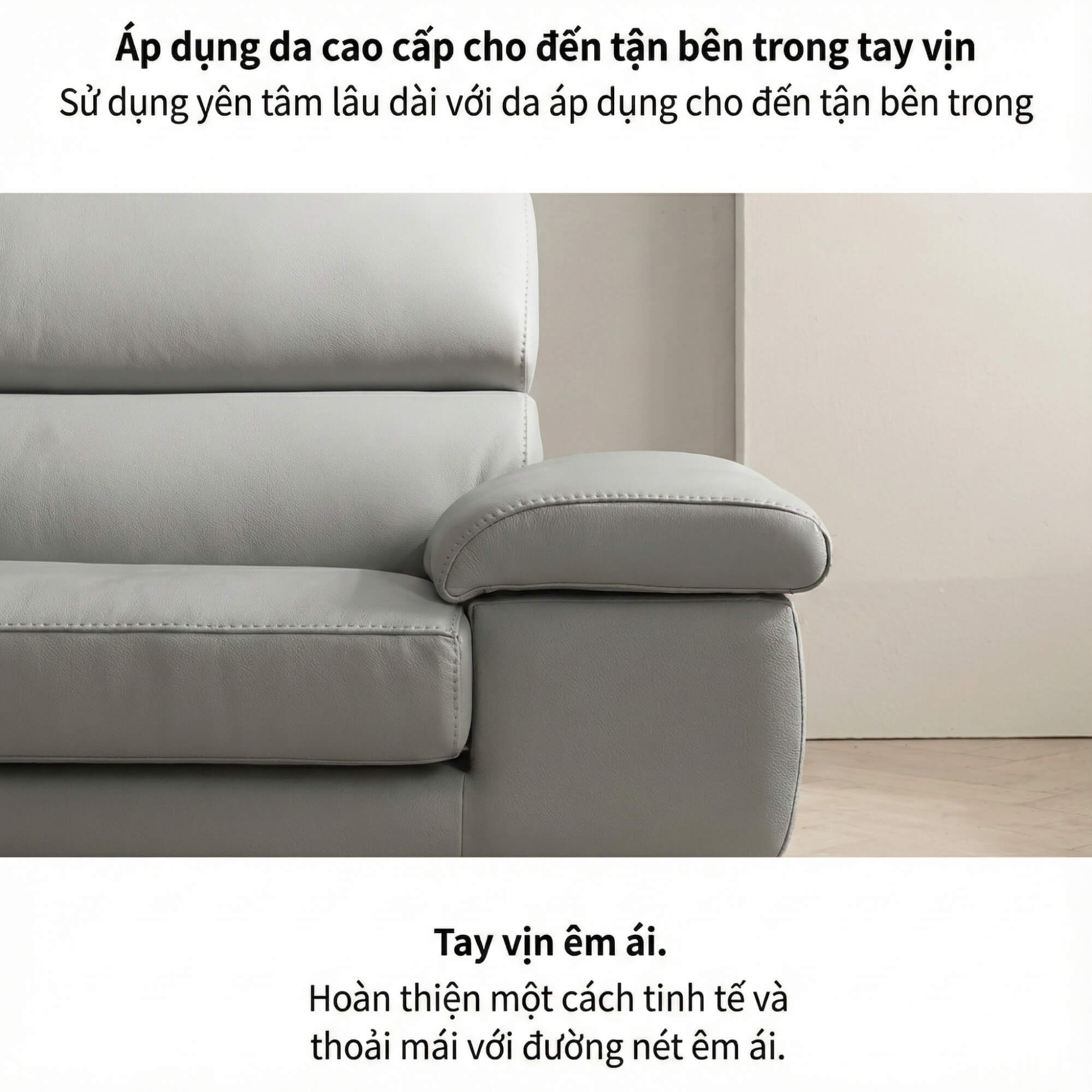 Sofa BRIO – Sofa Da Dáng Văng Hiện Đại Đa Chức Năng Tựa Đầu Điều Chỉnh