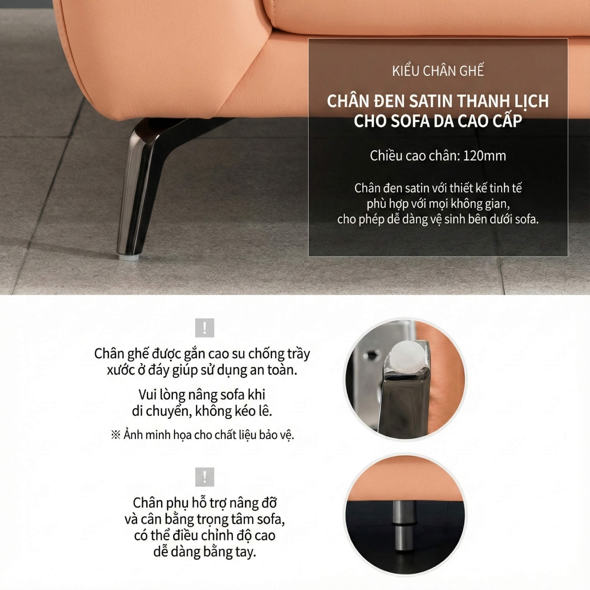 Sofa CENTERRA - Sofa Góc Bọc Da Thiết Kế Tựa Đầu Thông Minh