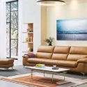 Sofa CLOVERA - Sofa Băng Bọc Da Tay Vịn Thấp Thư Giãn