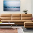 Sofa CLOVERA - Sofa Băng Bọc Da Tay Vịn Thấp Thư Giãn