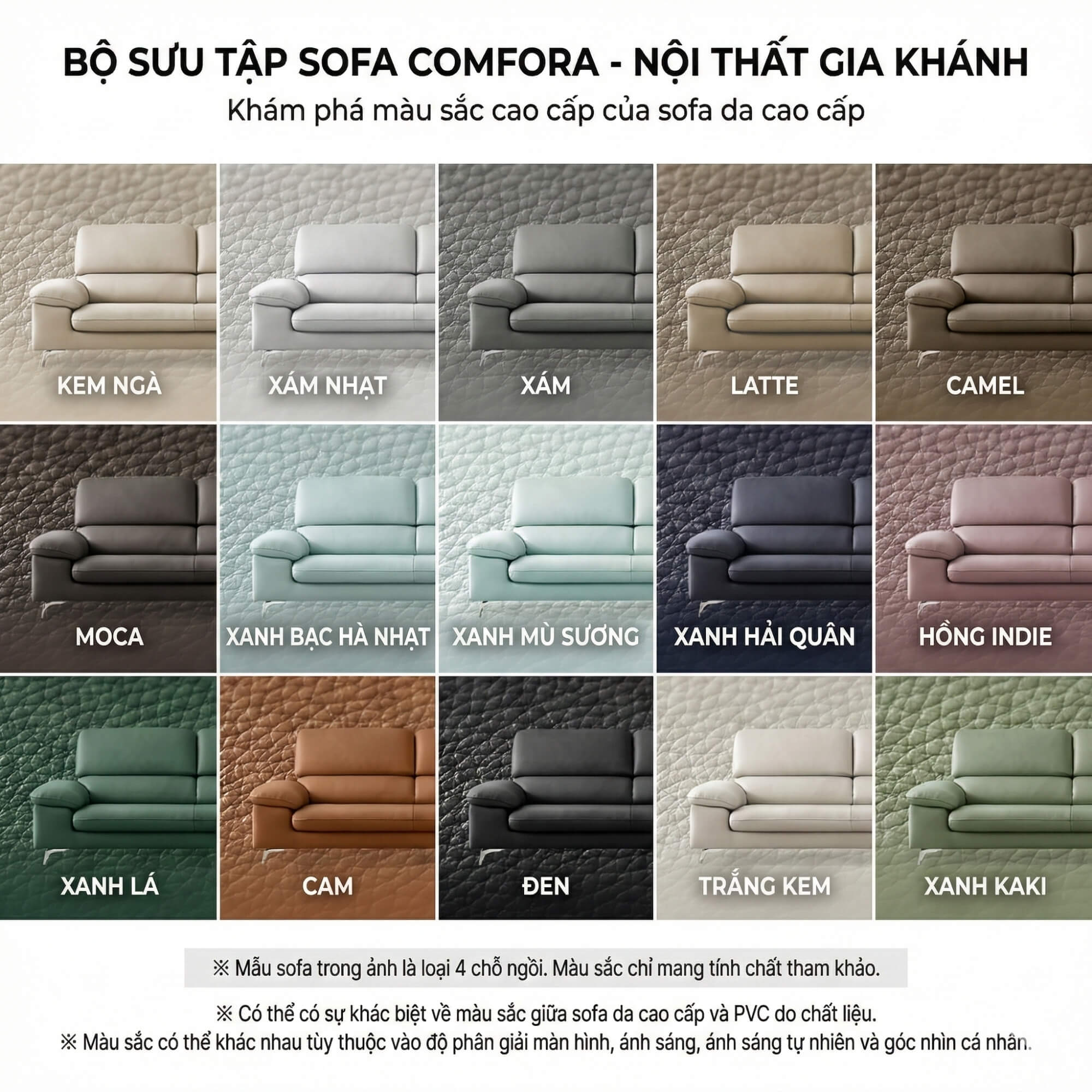 Sofa COMFORA - Sofa Băng Cao Cấp Tinh Tế Tay Vịn Thấp Thoải Mái