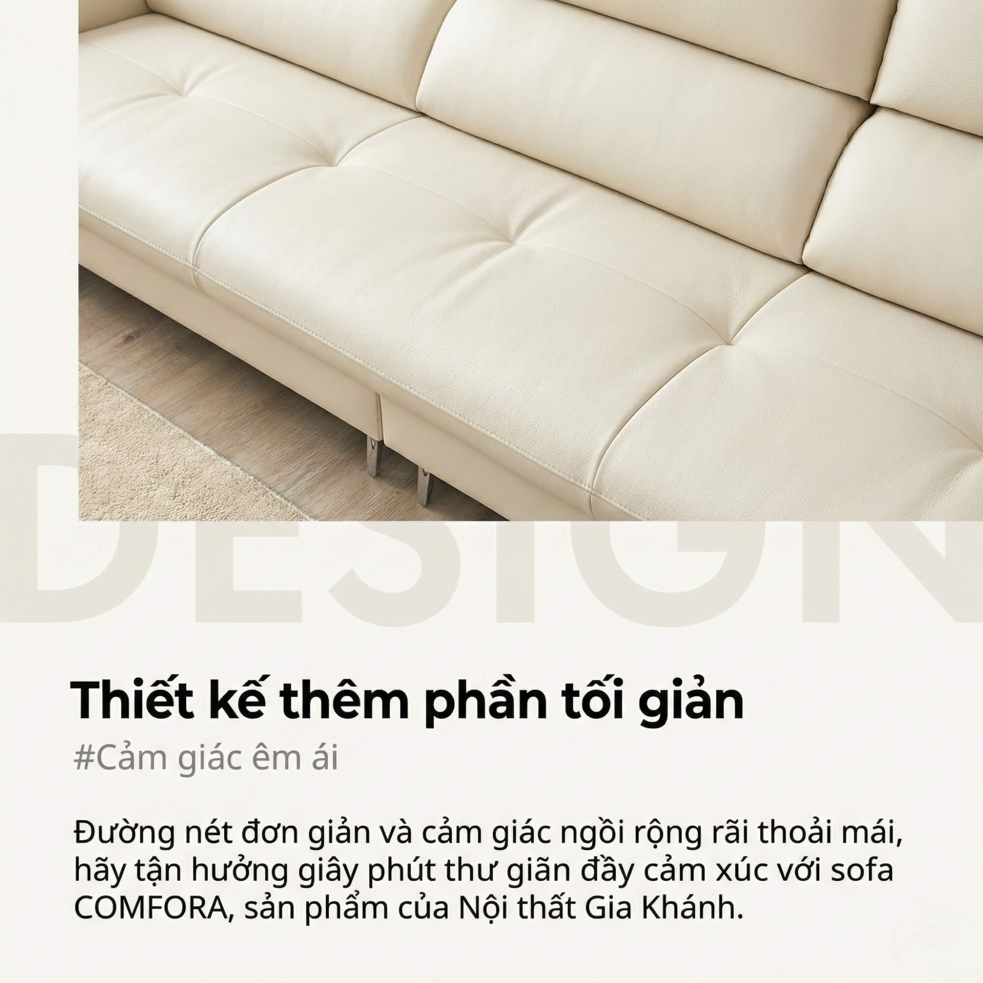 Sofa COMFORA - Sofa Băng Cao Cấp Tinh Tế Tay Vịn Thấp Thoải Mái