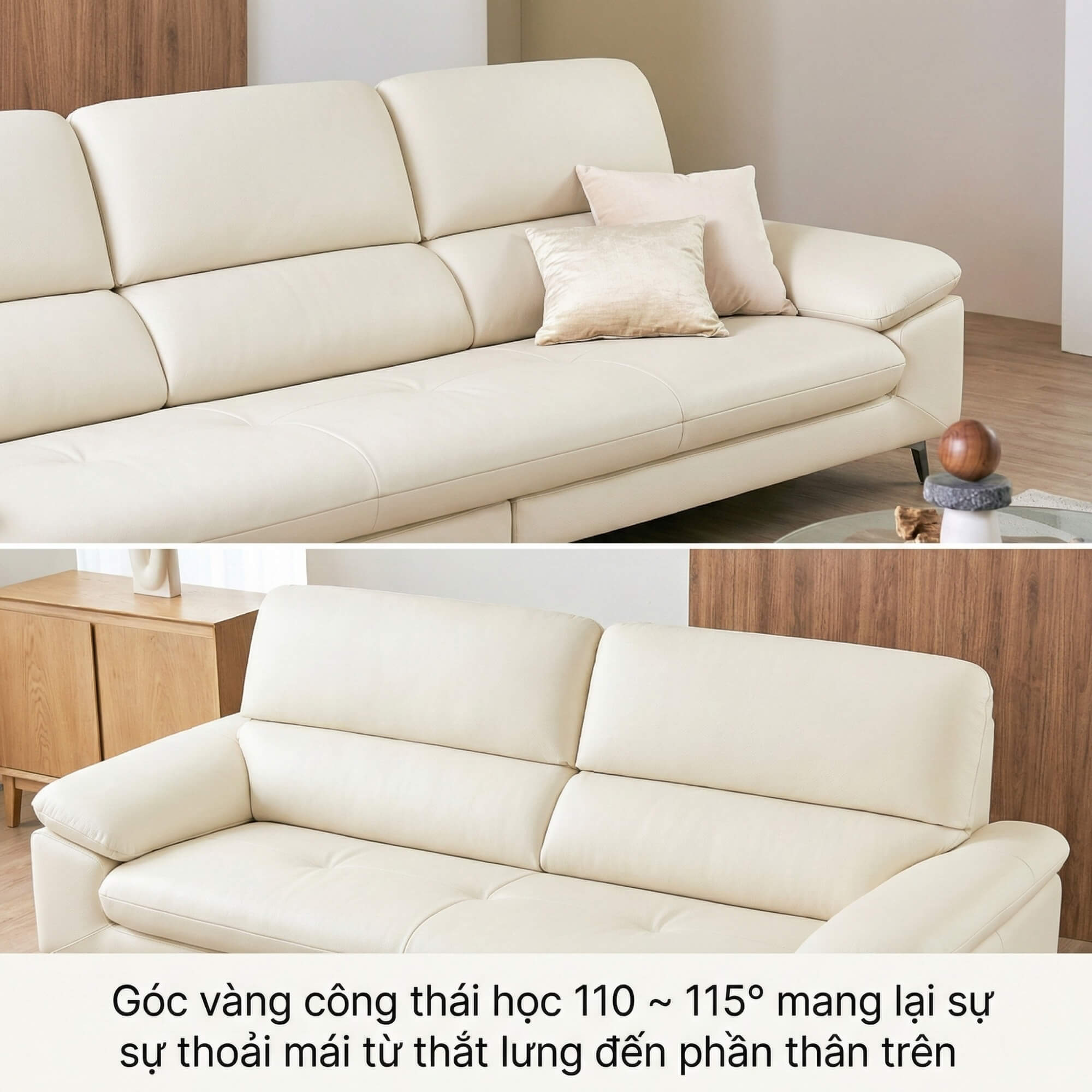 Sofa COMFORA - Sofa Băng Cao Cấp Tinh Tế Tay Vịn Thấp Thoải Mái
