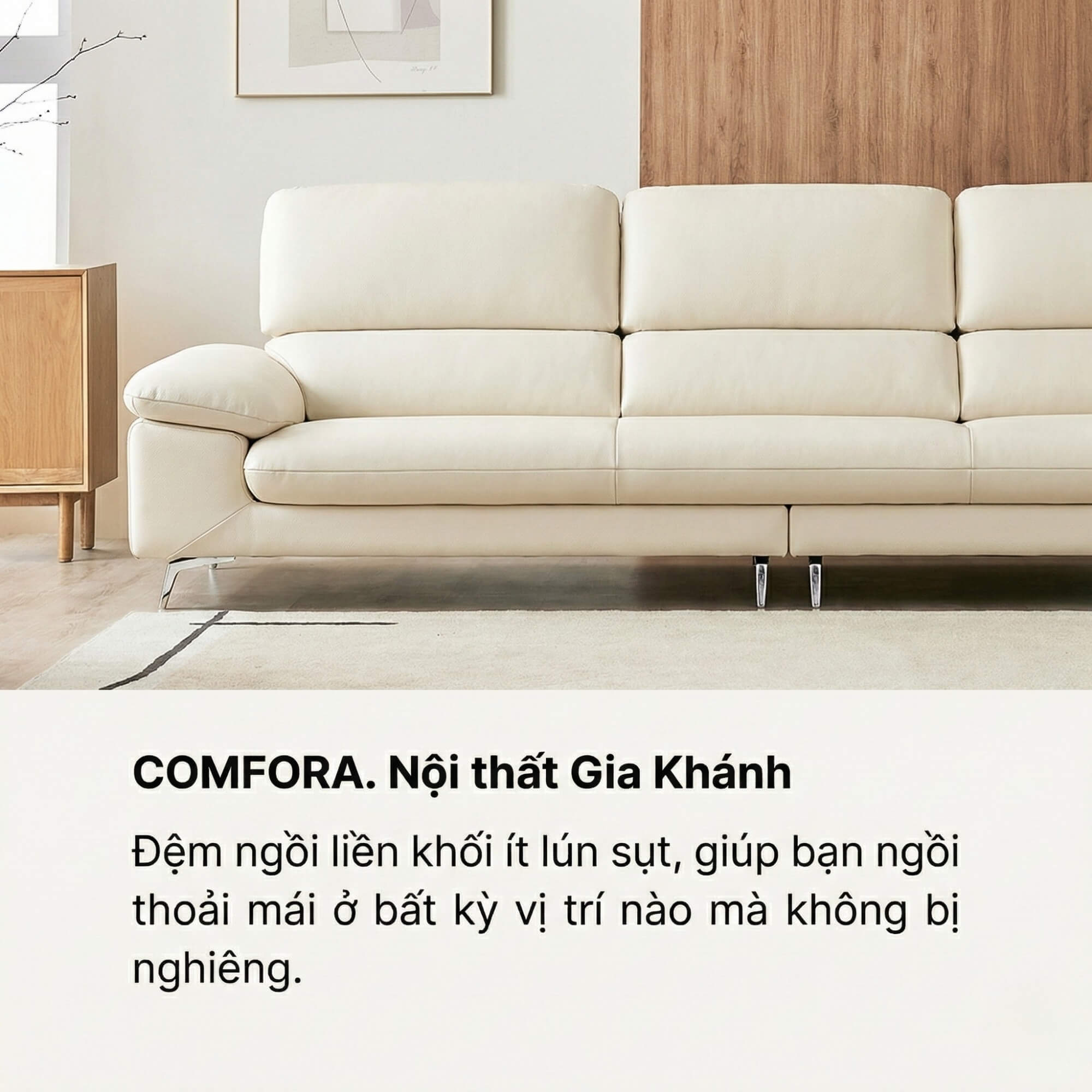 Sofa COMFORA - Sofa Băng Cao Cấp Tinh Tế Tay Vịn Thấp Thoải Mái