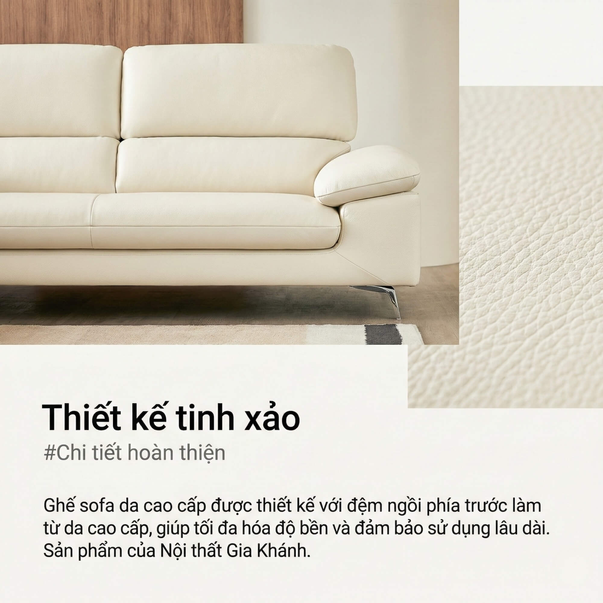 Sofa COMFORA - Sofa Băng Cao Cấp Tinh Tế Tay Vịn Thấp Thoải Mái