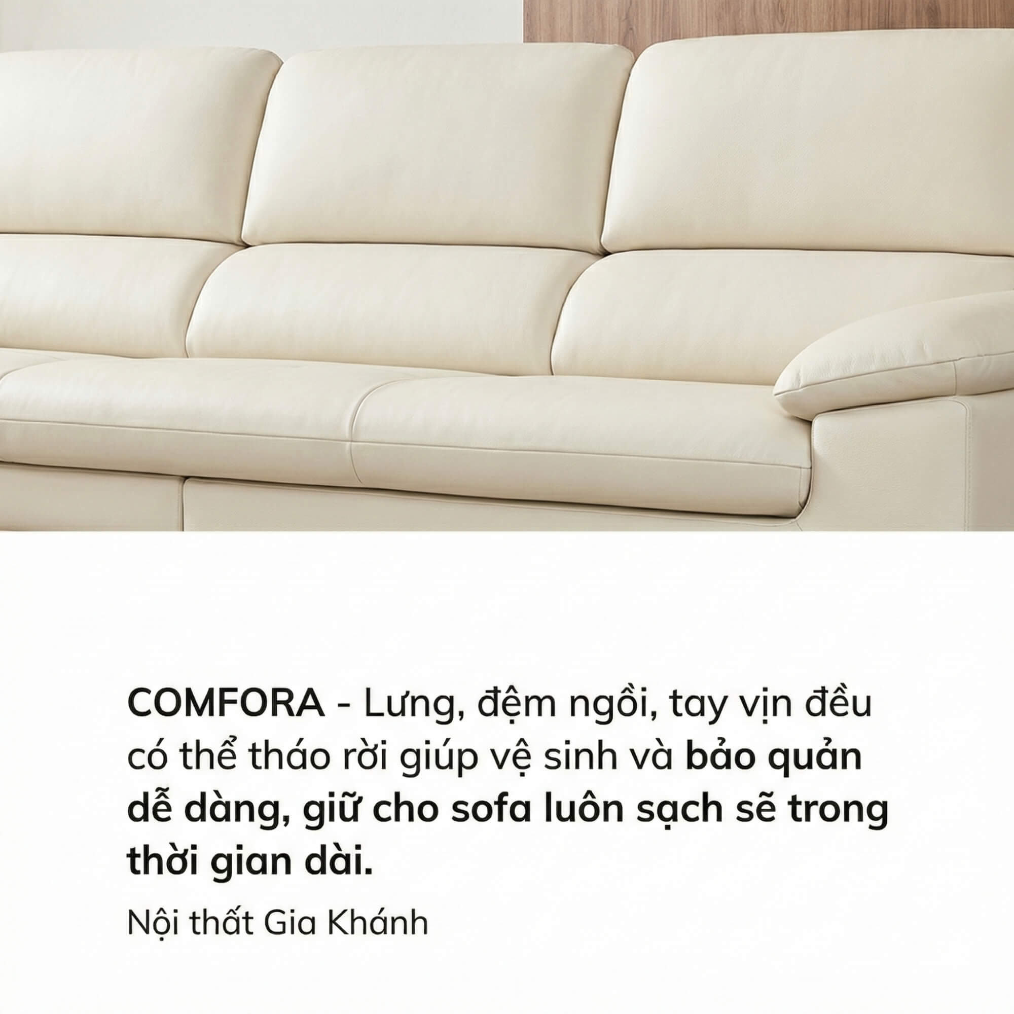 Sofa COMFORA - Sofa Băng Cao Cấp Tinh Tế Tay Vịn Thấp Thoải Mái
