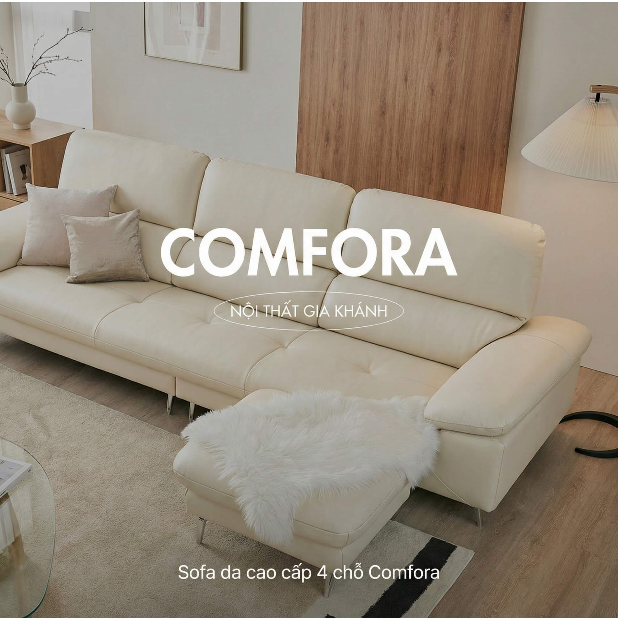 Sofa COMFORA - Sofa Băng Cao Cấp Tinh Tế Tay Vịn Thấp Thoải Mái