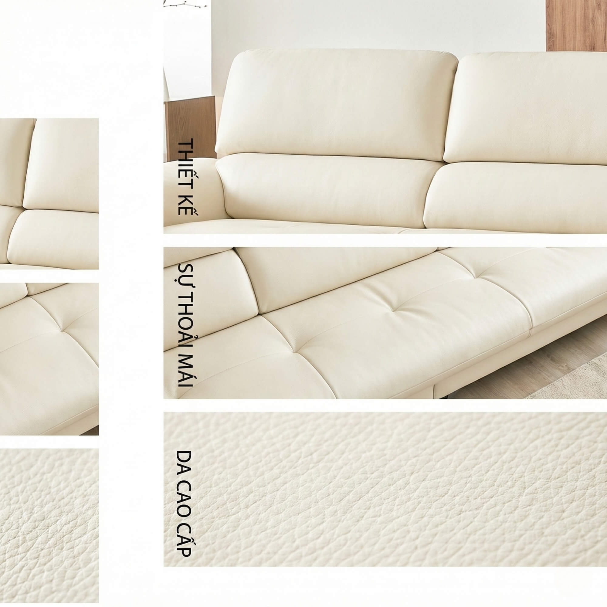 Sofa COMFORA - Sofa Băng Cao Cấp Tinh Tế Tay Vịn Thấp Thoải Mái