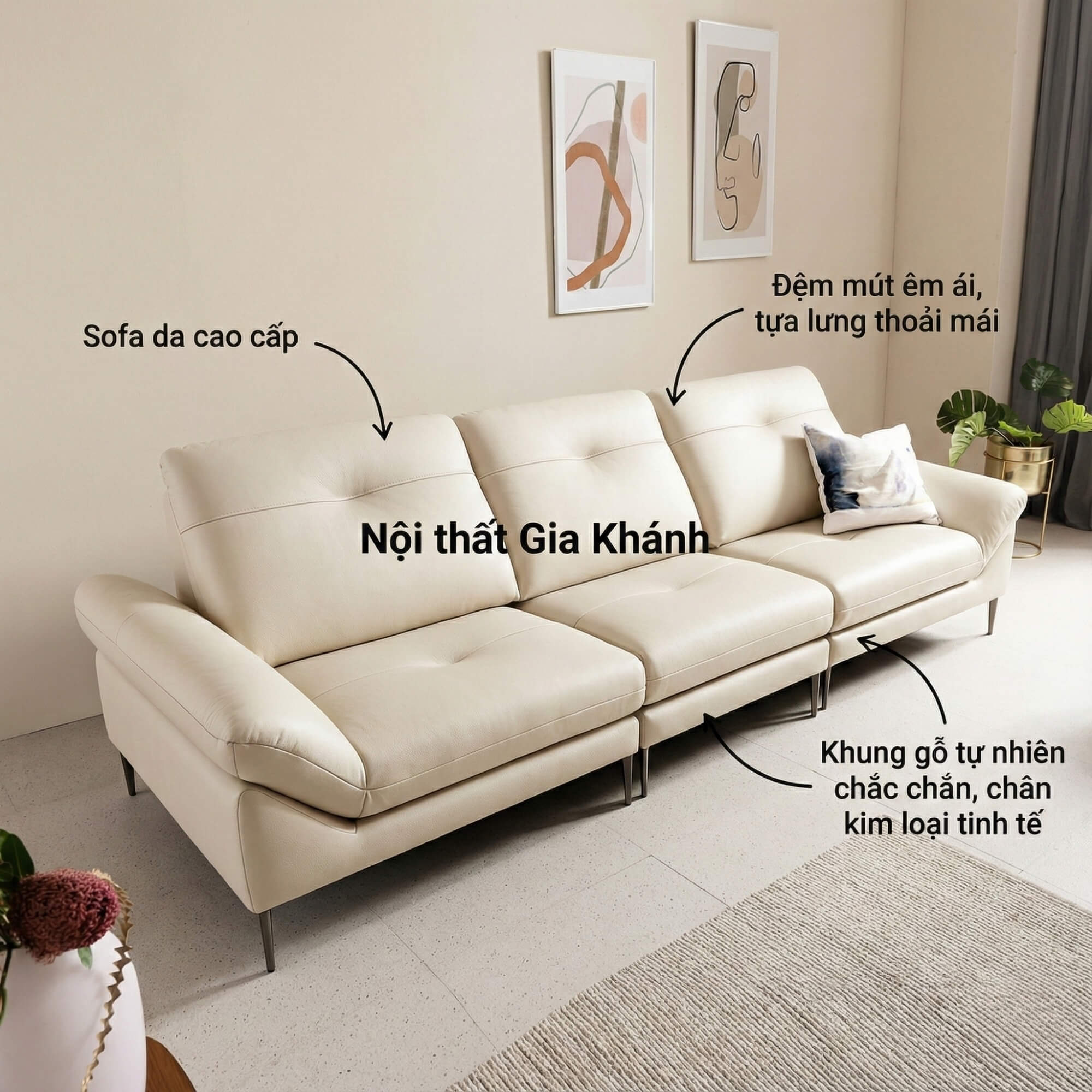 Sofa CORSO – Sofa Băng Module Hiện Đại Bọc Da Tự Do Tùy Biến