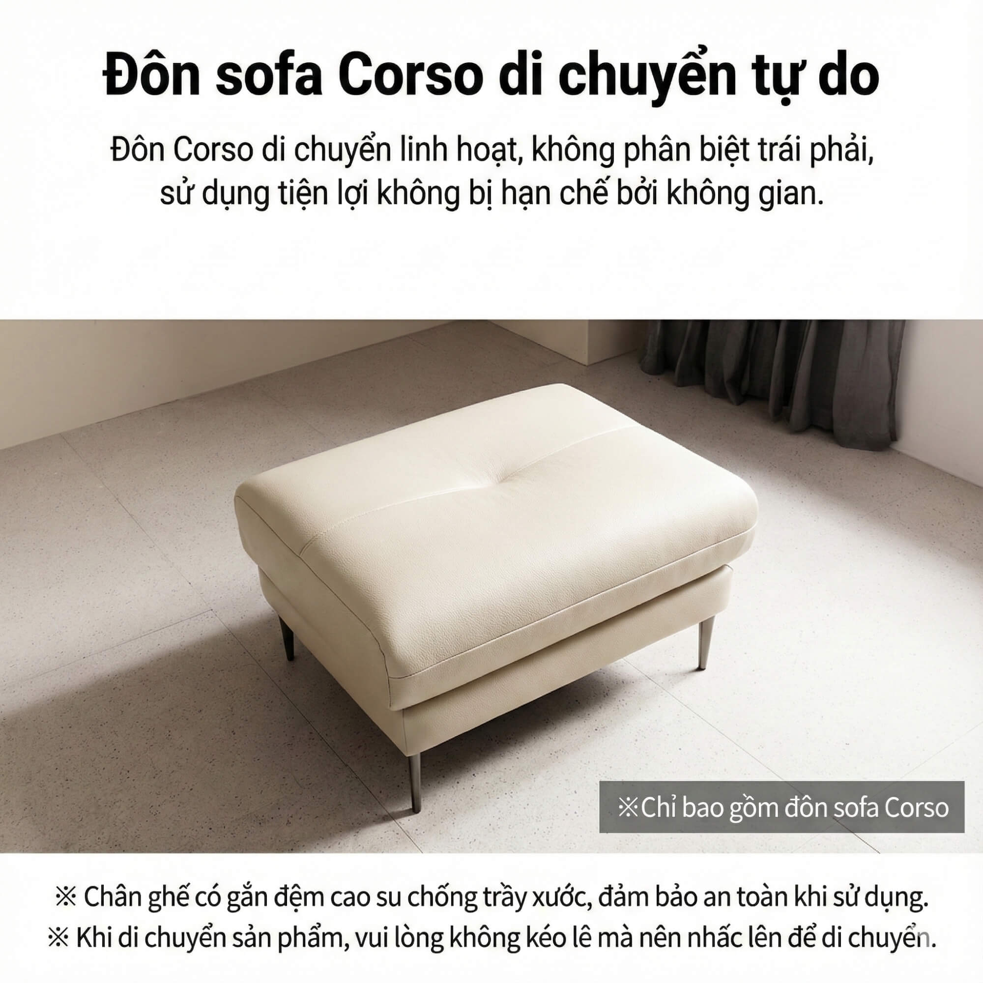 Sofa CORSO – Sofa Băng Module Hiện Đại Bọc Da Tự Do Tùy Biến