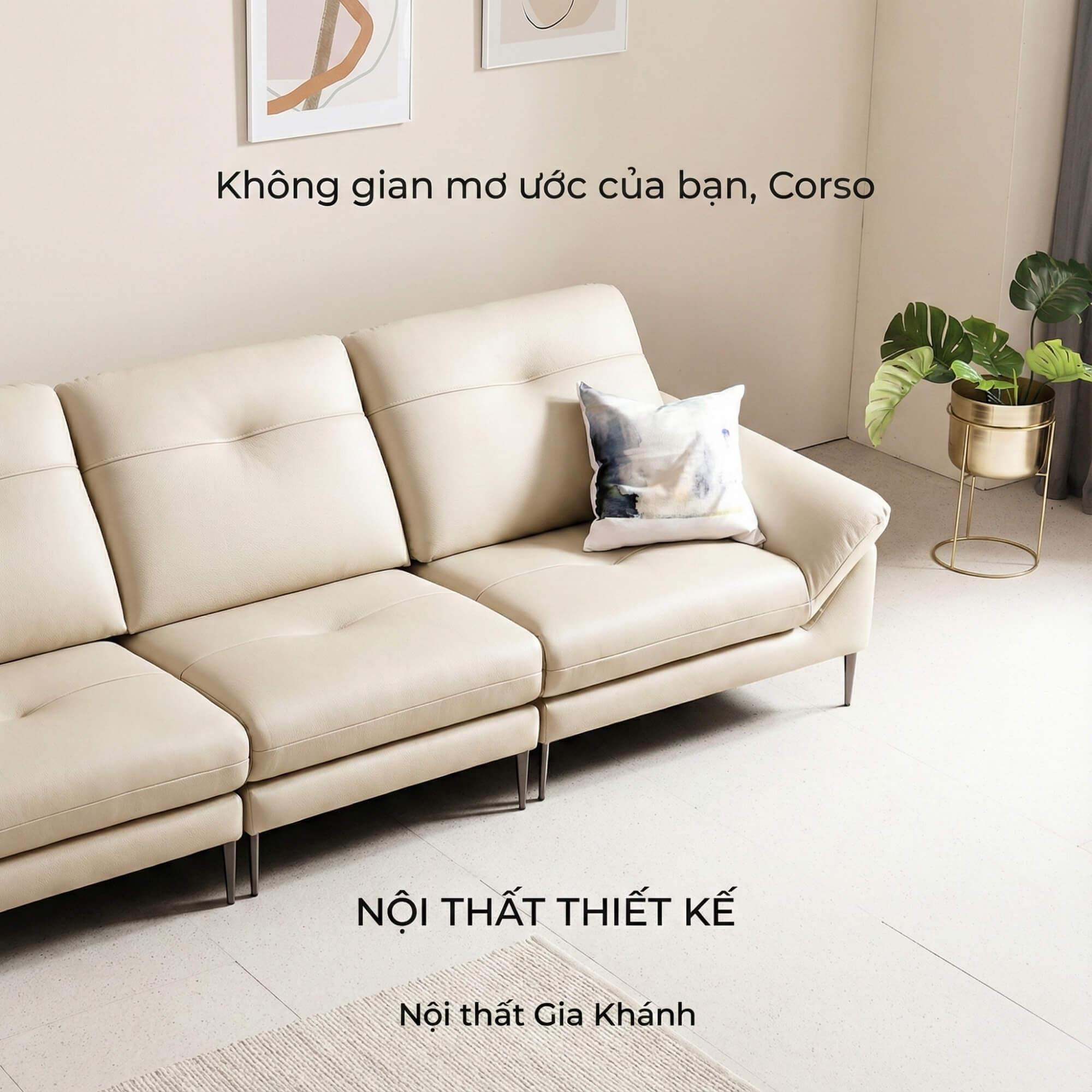 Sofa CORSO – Sofa Băng Module Hiện Đại Bọc Da Tự Do Tùy Biến