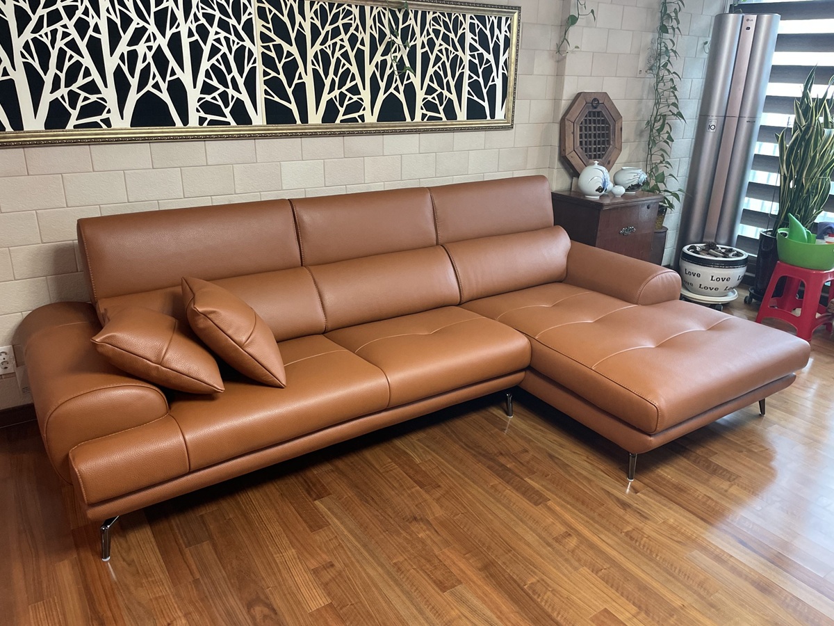 Sofa COZELIA - Sofa Góc Bọc Da Với Tựa Lưng Đa Năng Hiện Đại 