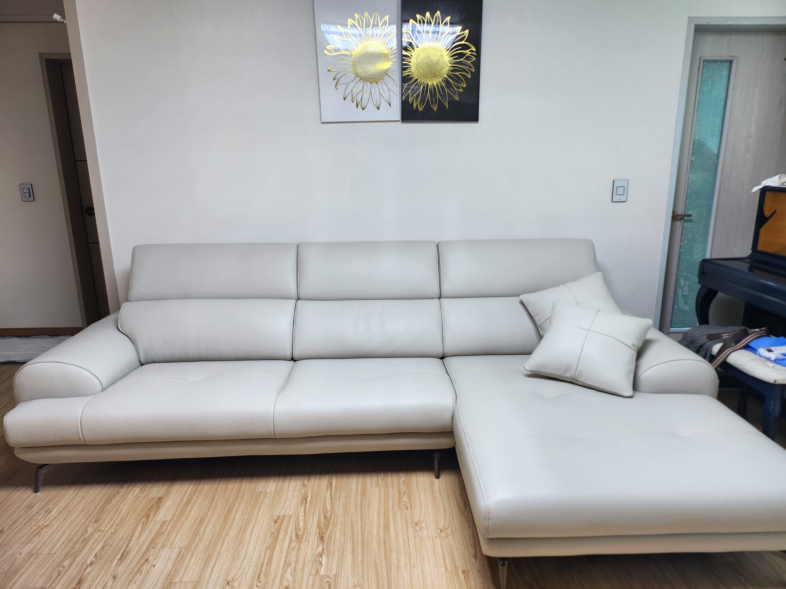 Sofa COZELIA - Sofa Góc Bọc Da Với Tựa Lưng Đa Năng Hiện Đại 