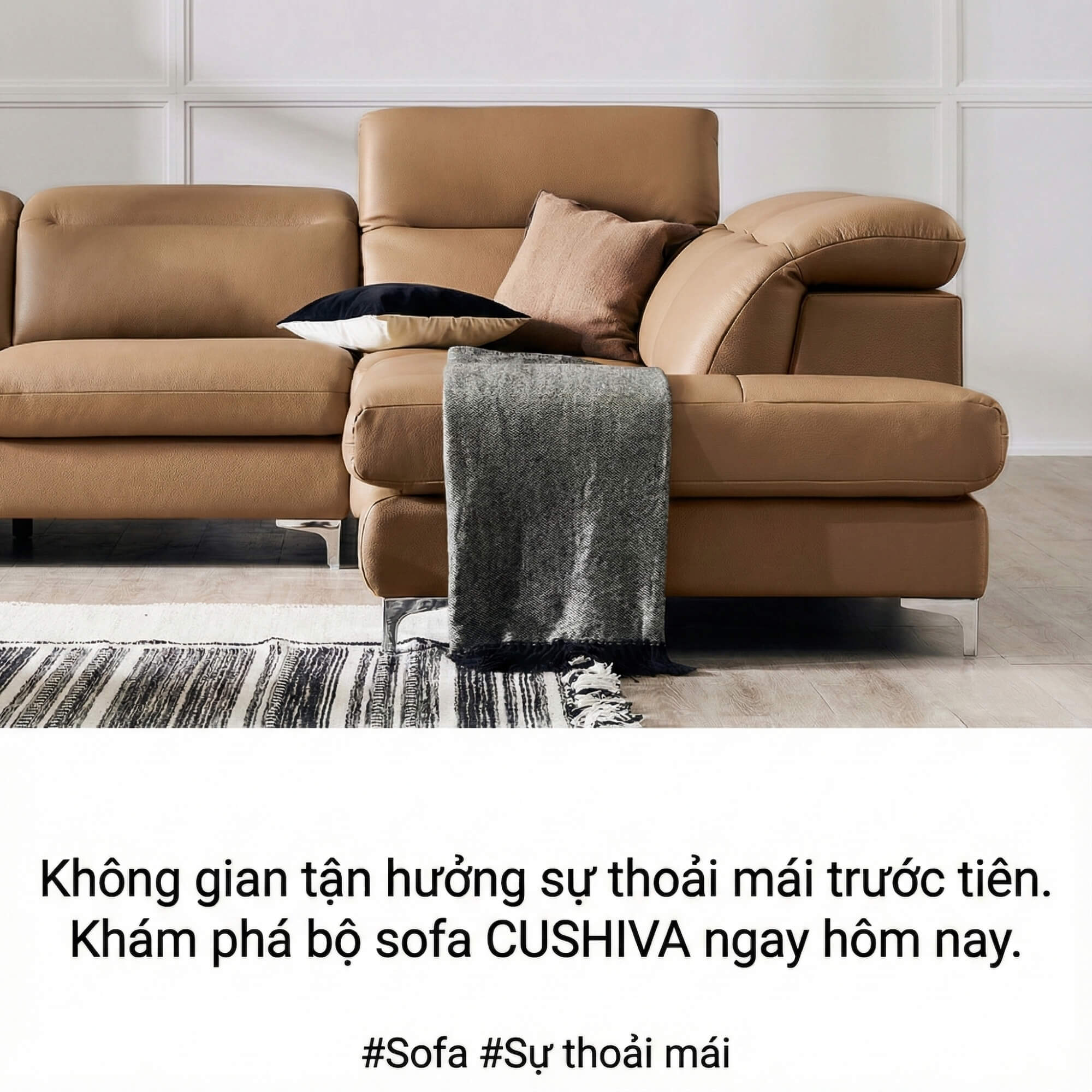 Sofa CUSHIVA – Sofa Da Cao Cấp 6 Chỗ Góc L Hiện Đại Sang Trọng