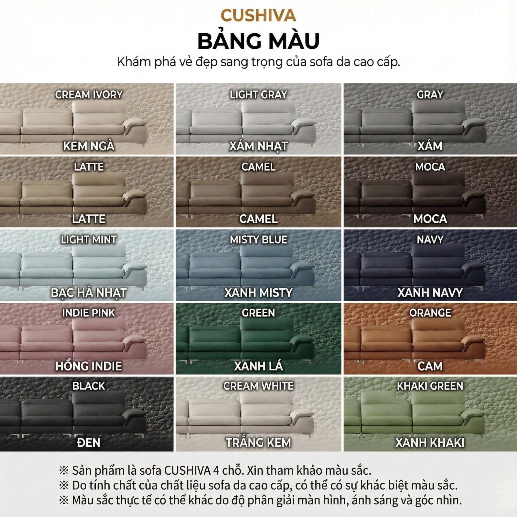 Sofa CUSHIVA – Sofa Da Cao Cấp 6 Chỗ Góc L Hiện Đại Sang Trọng