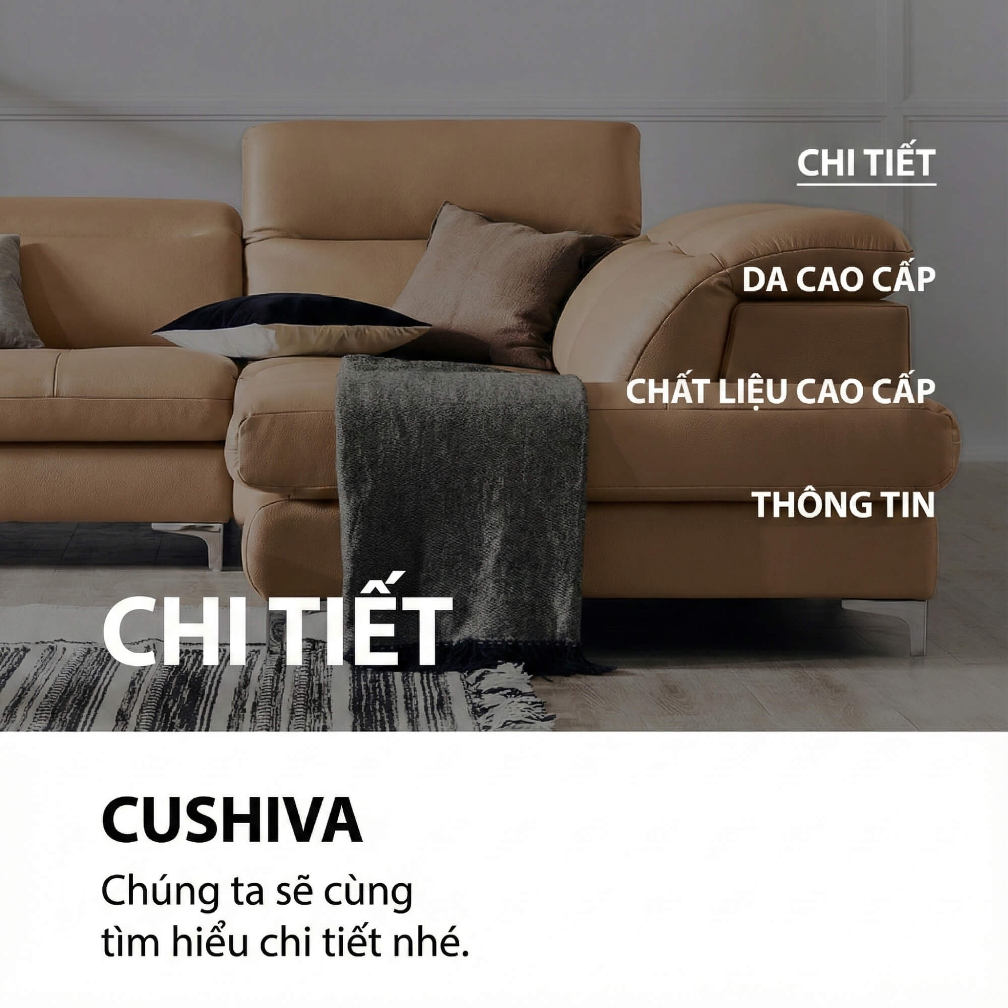 Sofa CUSHIVA – Sofa Da Cao Cấp 6 Chỗ Góc L Hiện Đại Sang Trọng