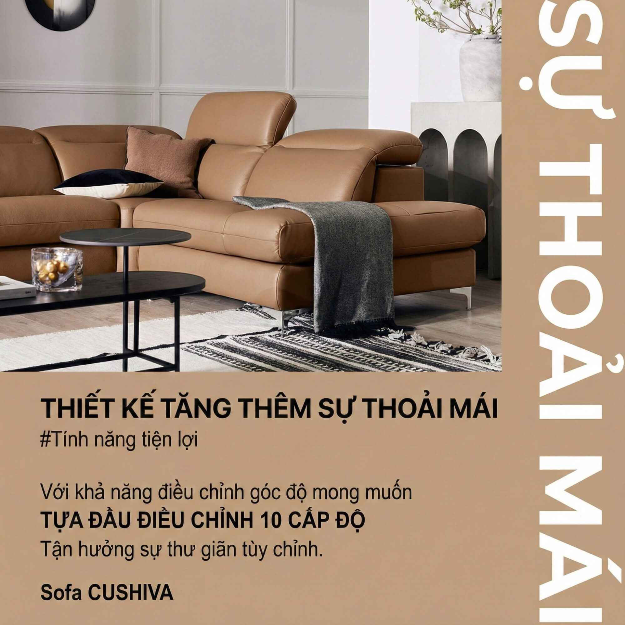 Sofa CUSHIVA – Sofa Da Cao Cấp 6 Chỗ Góc L Hiện Đại Sang Trọng