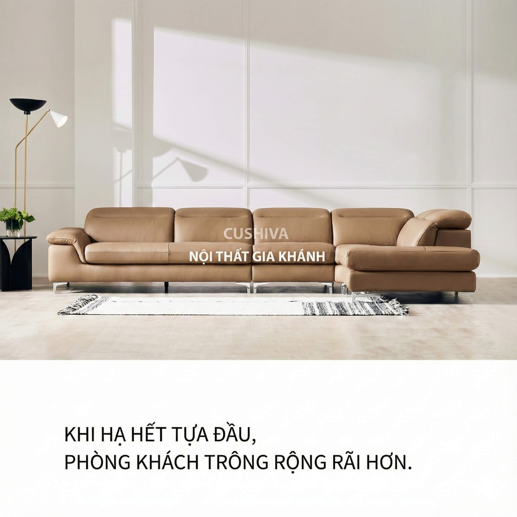 Sofa CUSHIVA – Sofa Da Cao Cấp 6 Chỗ Góc L Hiện Đại Sang Trọng