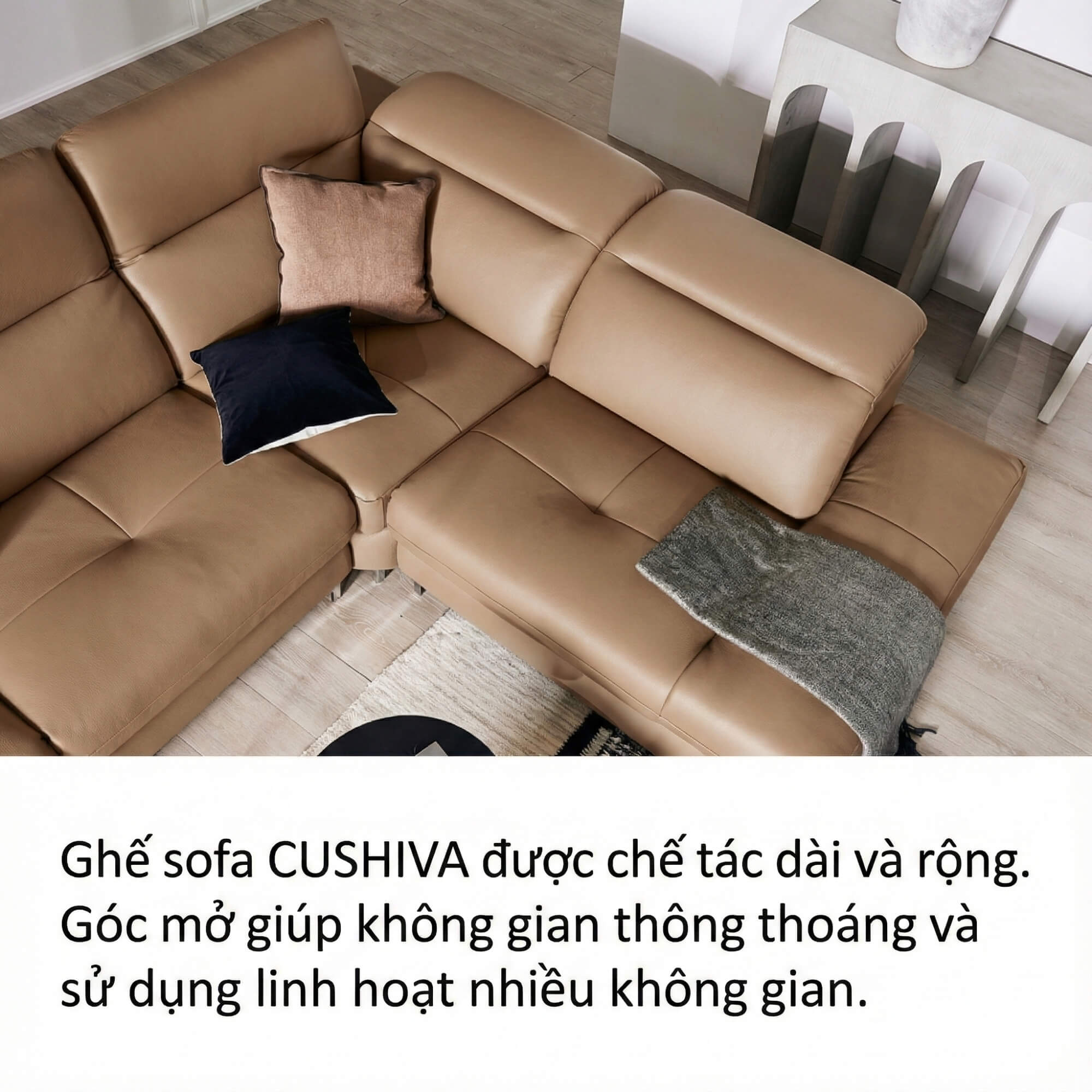 Sofa CUSHIVA – Sofa Da Cao Cấp 6 Chỗ Góc L Hiện Đại Sang Trọng