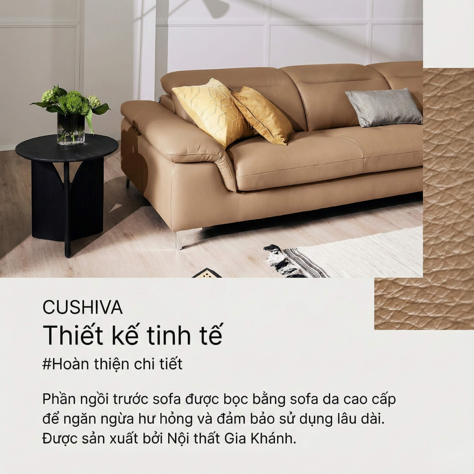 Sofa CUSHIVA – Sofa Da Cao Cấp 6 Chỗ Góc L Hiện Đại Sang Trọng