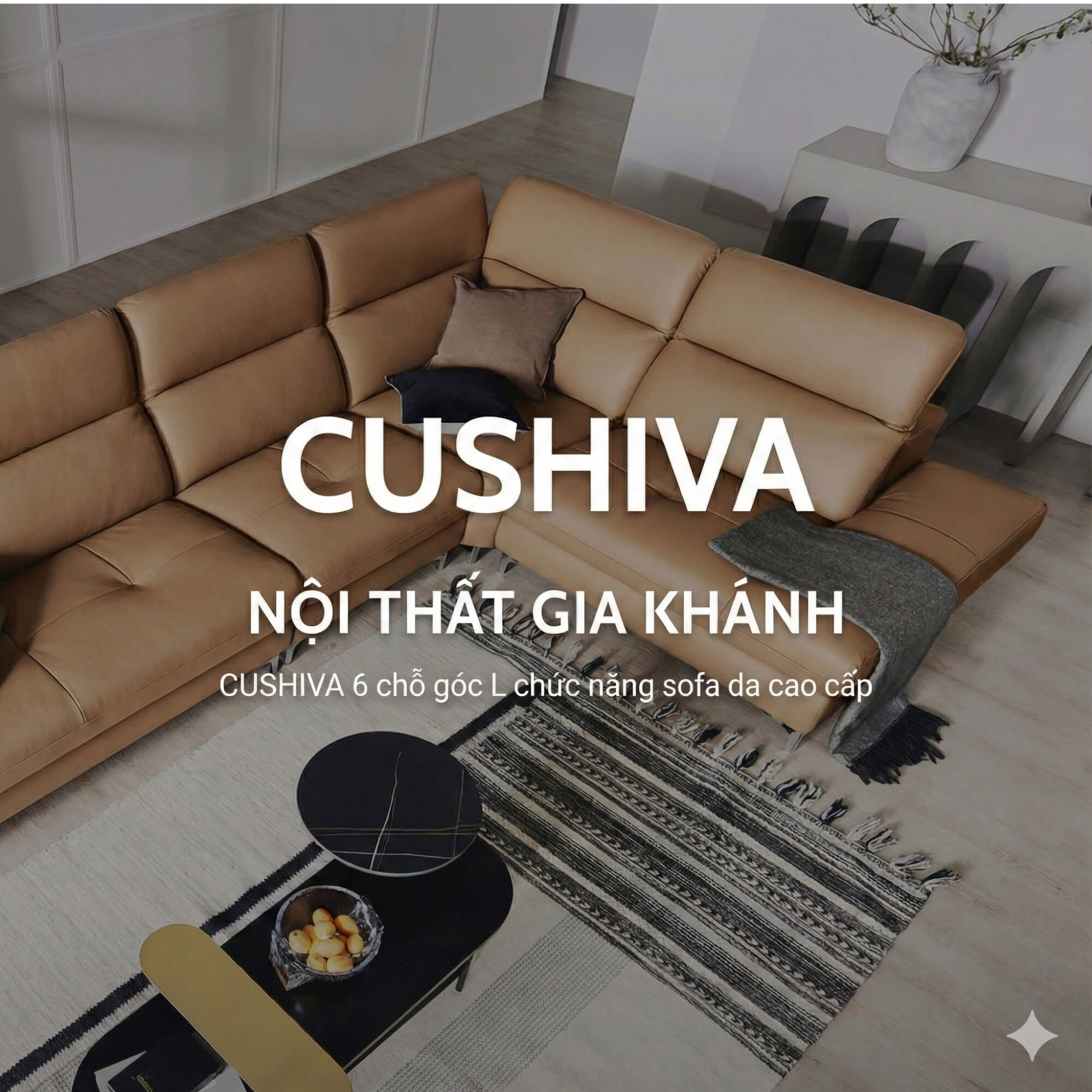 Sofa CUSHIVA – Sofa Da Cao Cấp 6 Chỗ Góc L Hiện Đại Sang Trọng