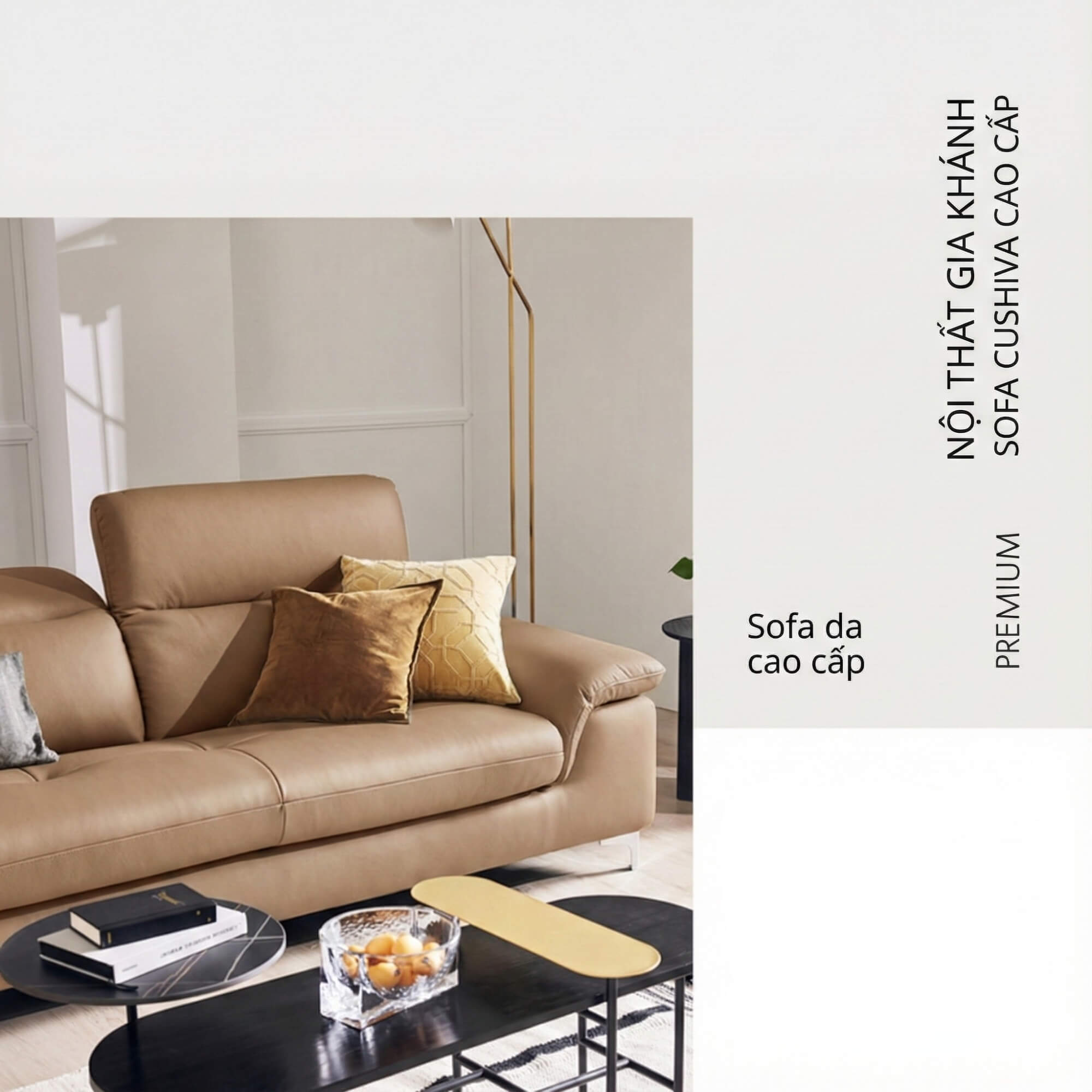Sofa CUSHIVA – Sofa Da Cao Cấp 6 Chỗ Góc L Hiện Đại Sang Trọng