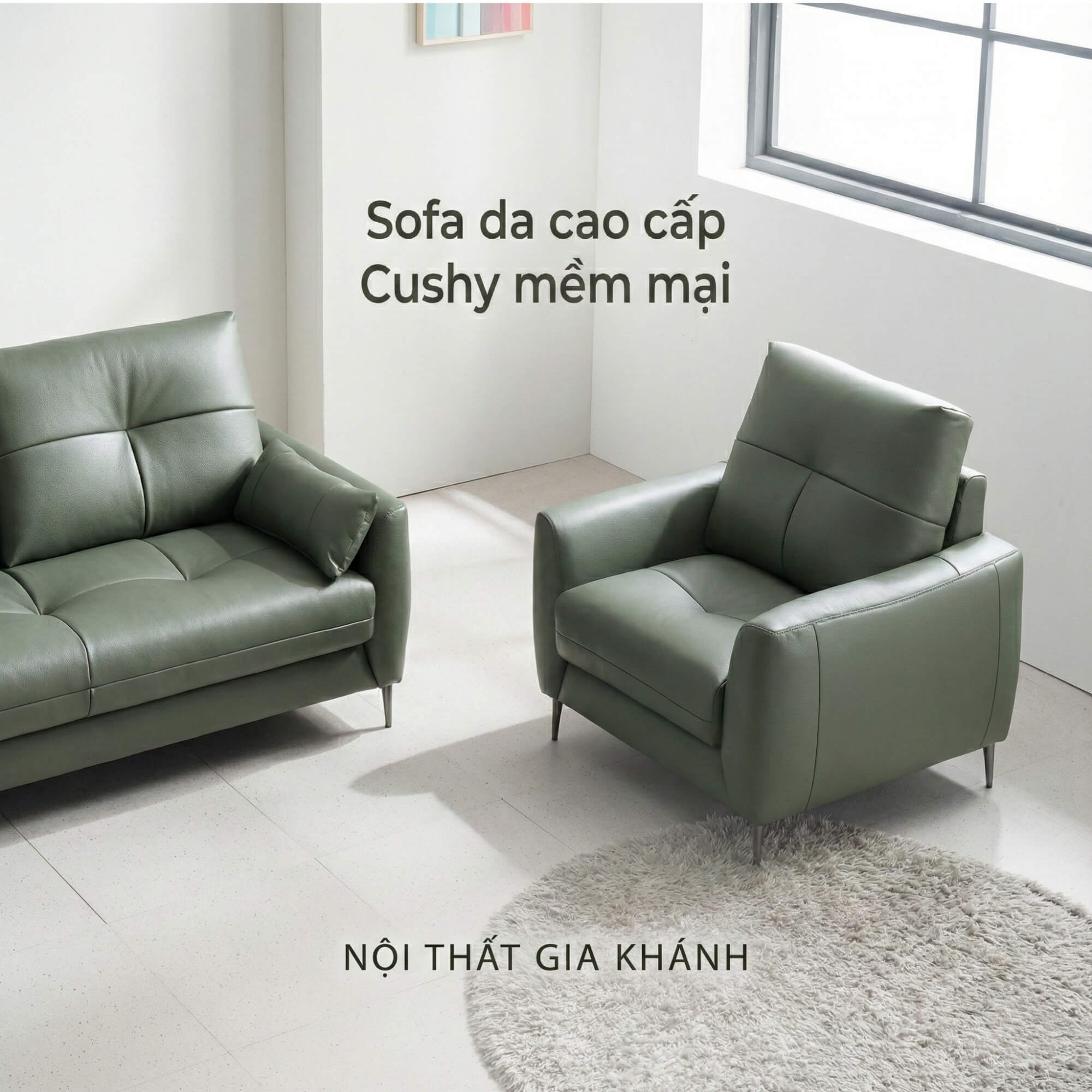Sofa CUSHY - Sofa Đơn Bọc Da Thư Giãn Cho Gia Đình