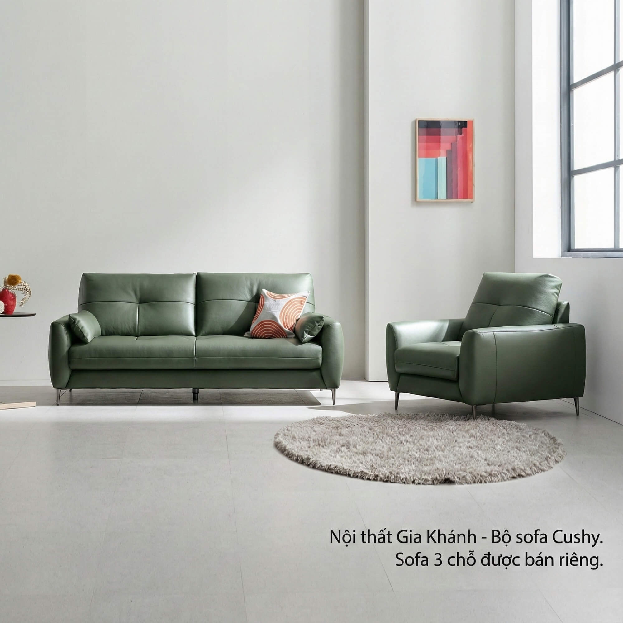 Sofa CUSHY - Sofa Đơn Bọc Da Thư Giãn Cho Gia Đình