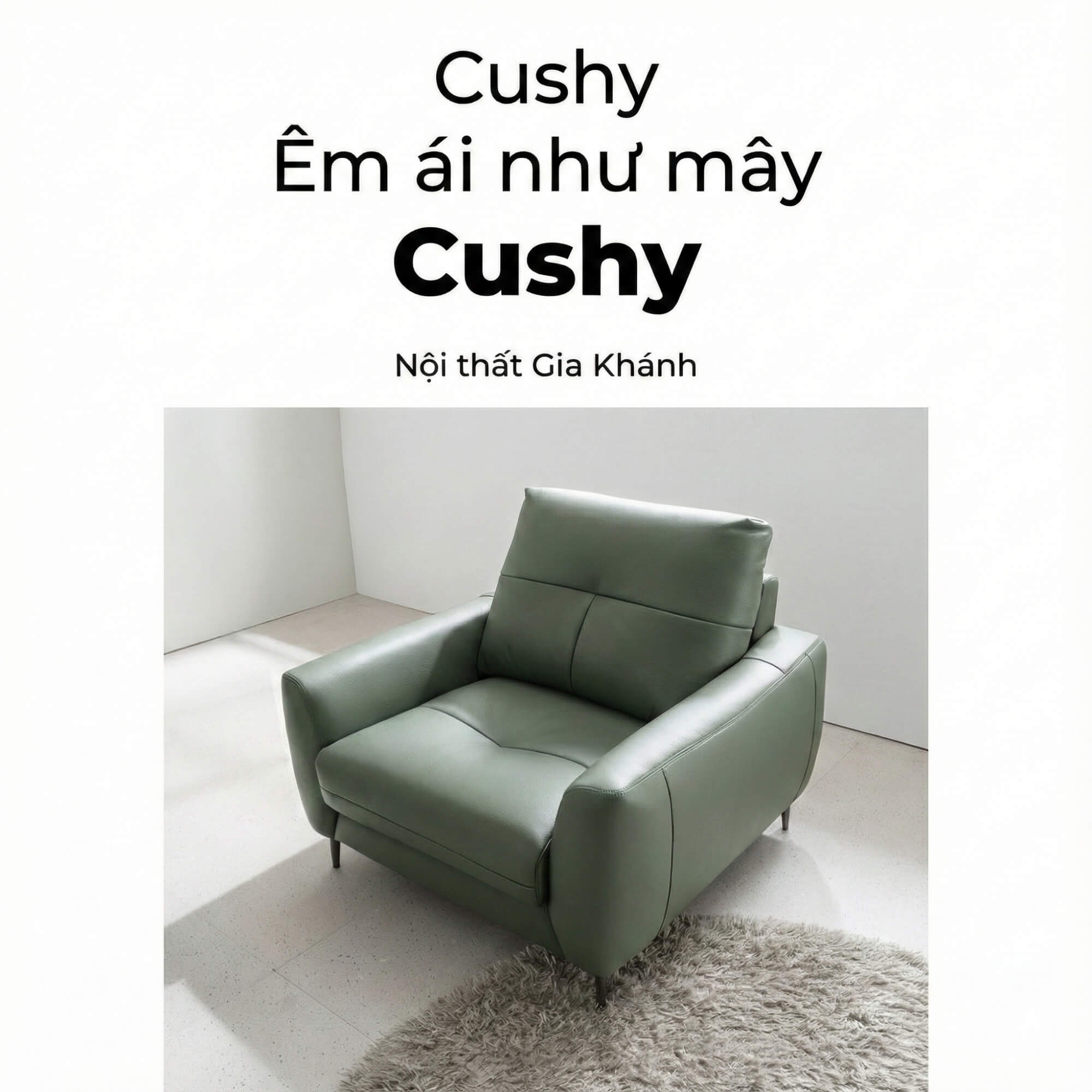 Sofa CUSHY - Sofa Đơn Bọc Da Thư Giãn Cho Gia Đình